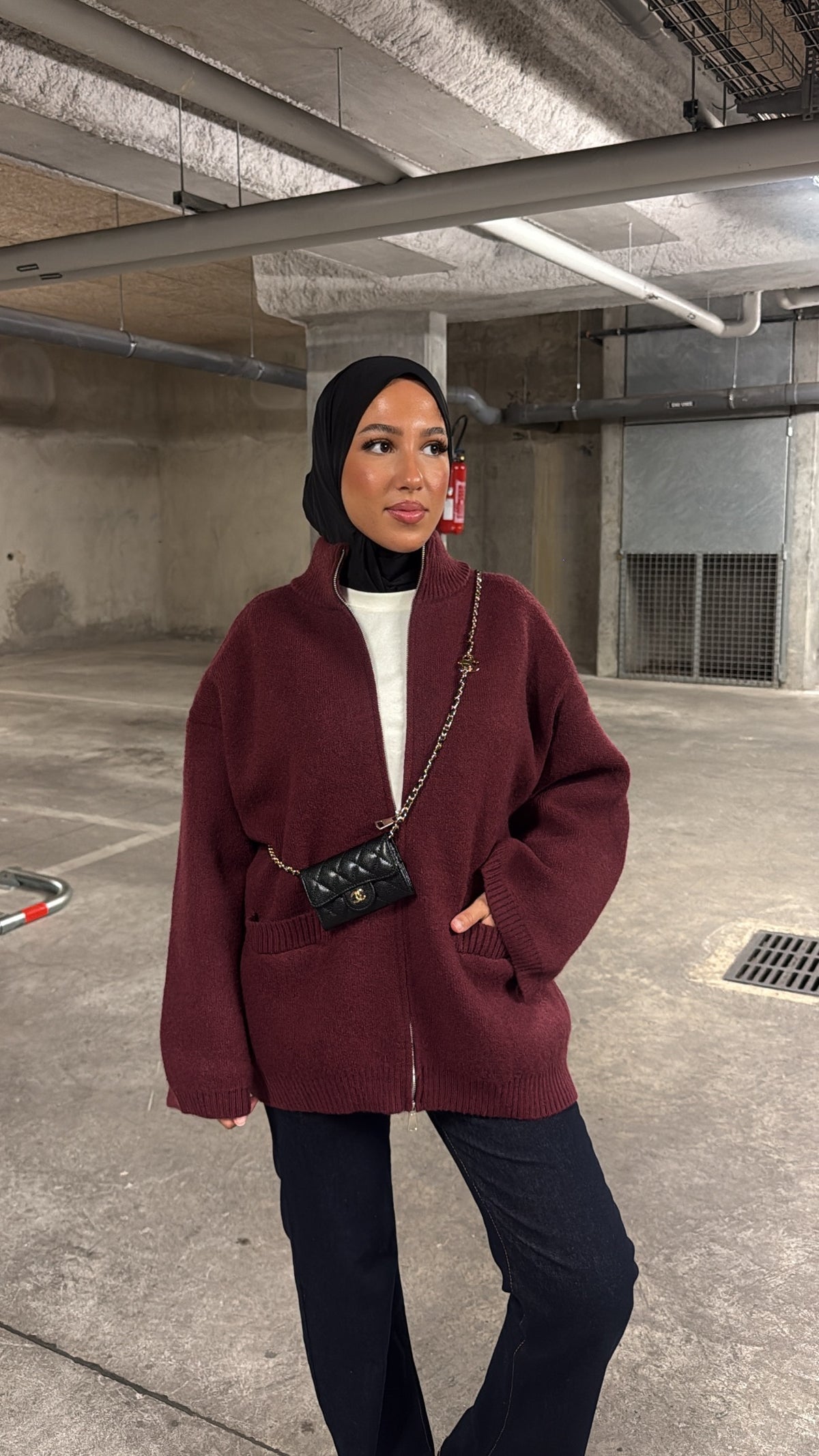 Gilet bordeaux en laine
