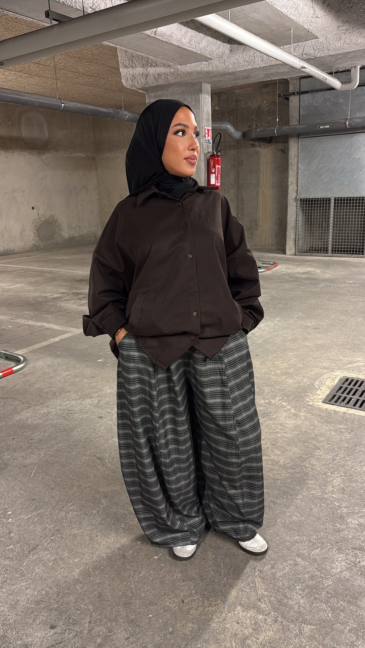 Chemise marron oversize