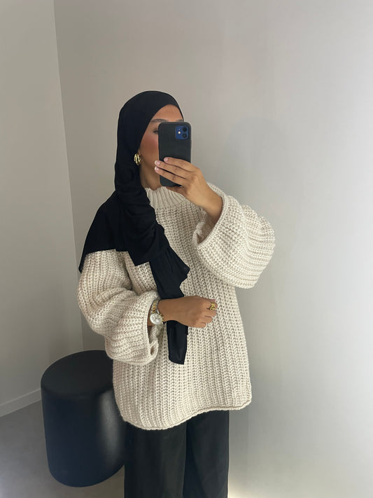 Pull oversize beige