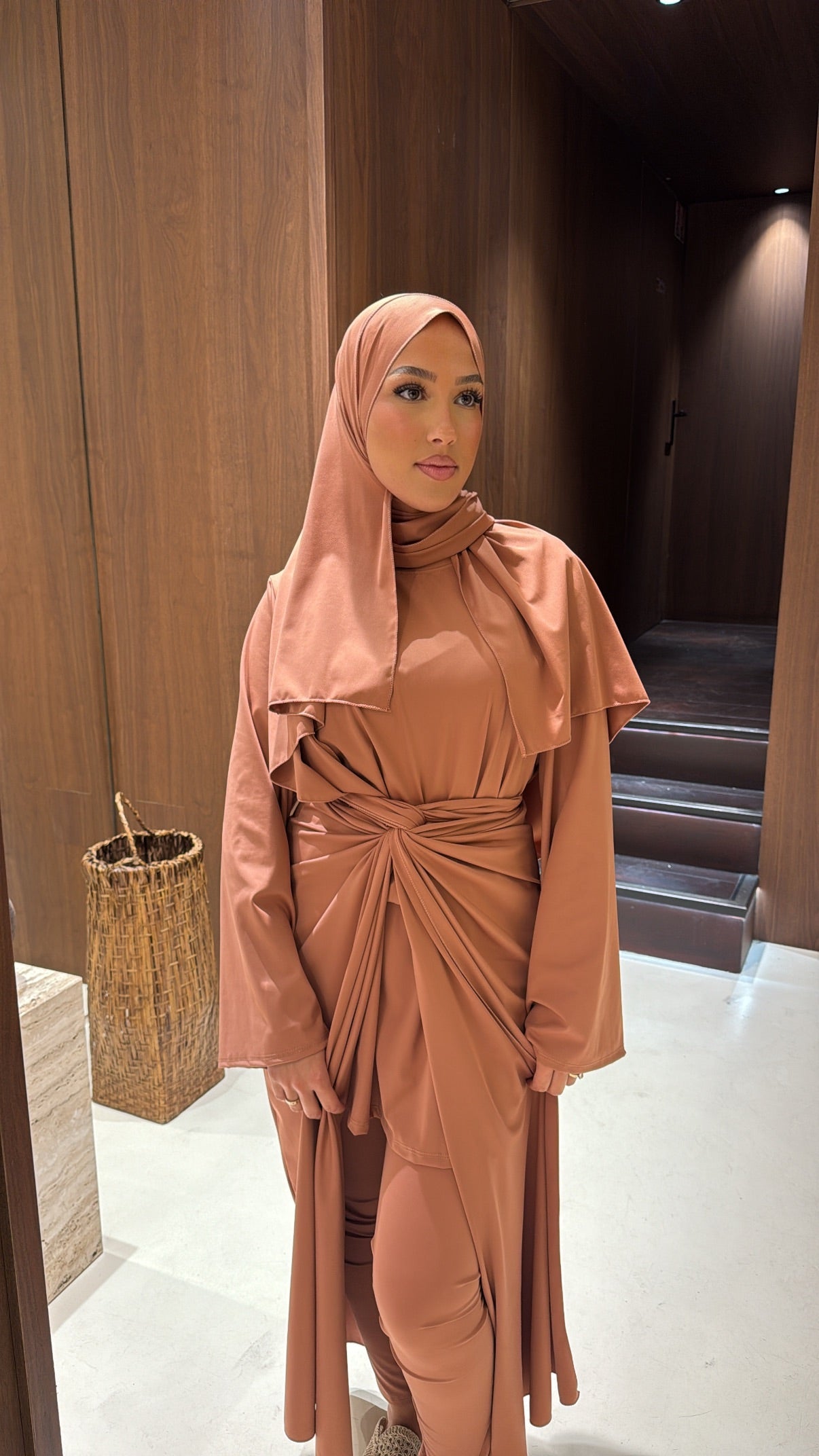 Burkini 4 pièces rose poudré