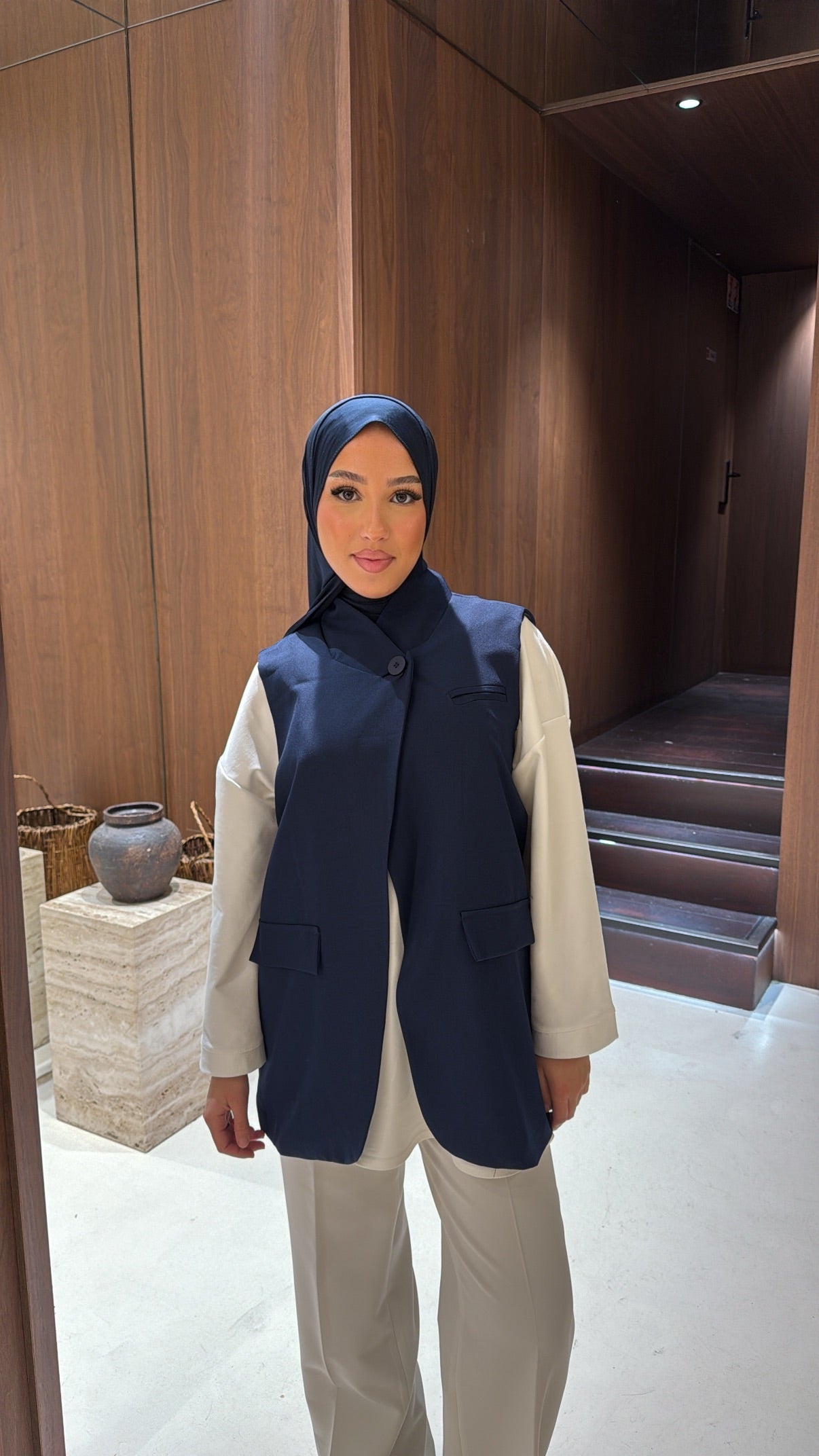 Blazer sans manche bleu marine
