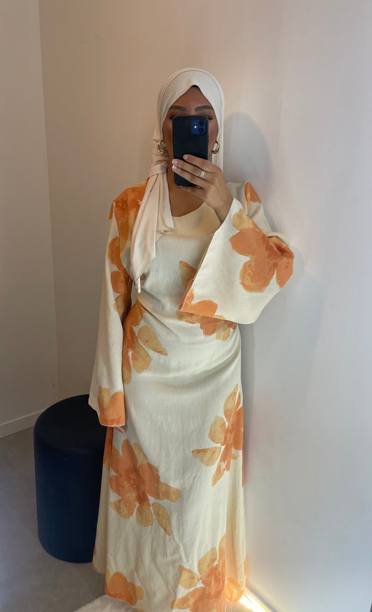 Robe fleurie ORANGE