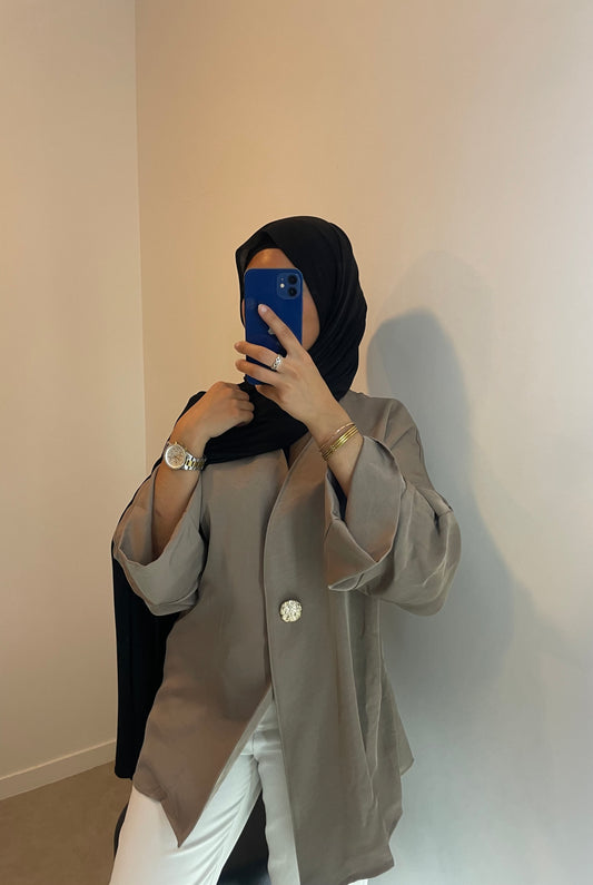 Blouse satinée TAUPE