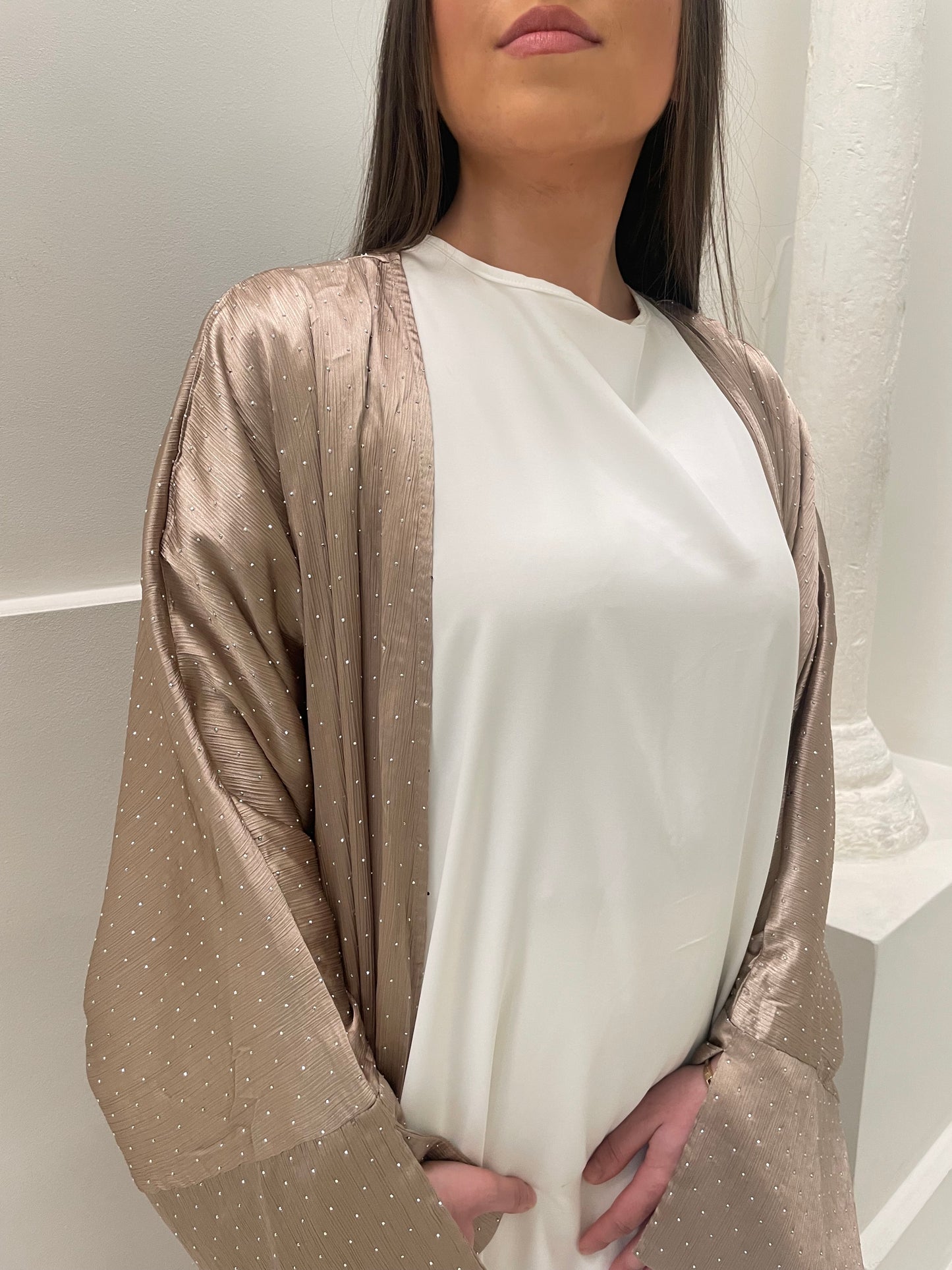 Kimono strass champagne