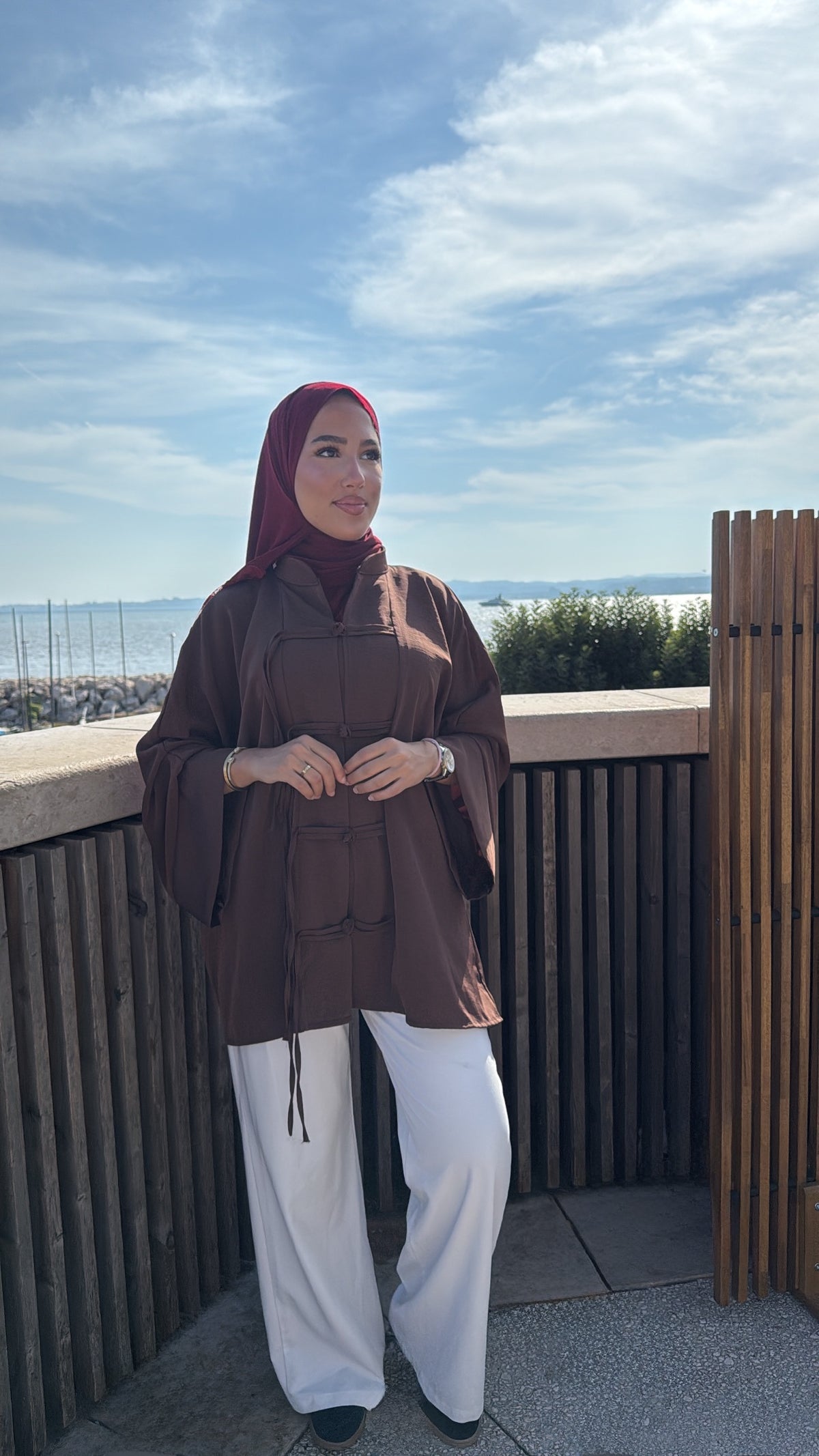 Haut kimono marron
