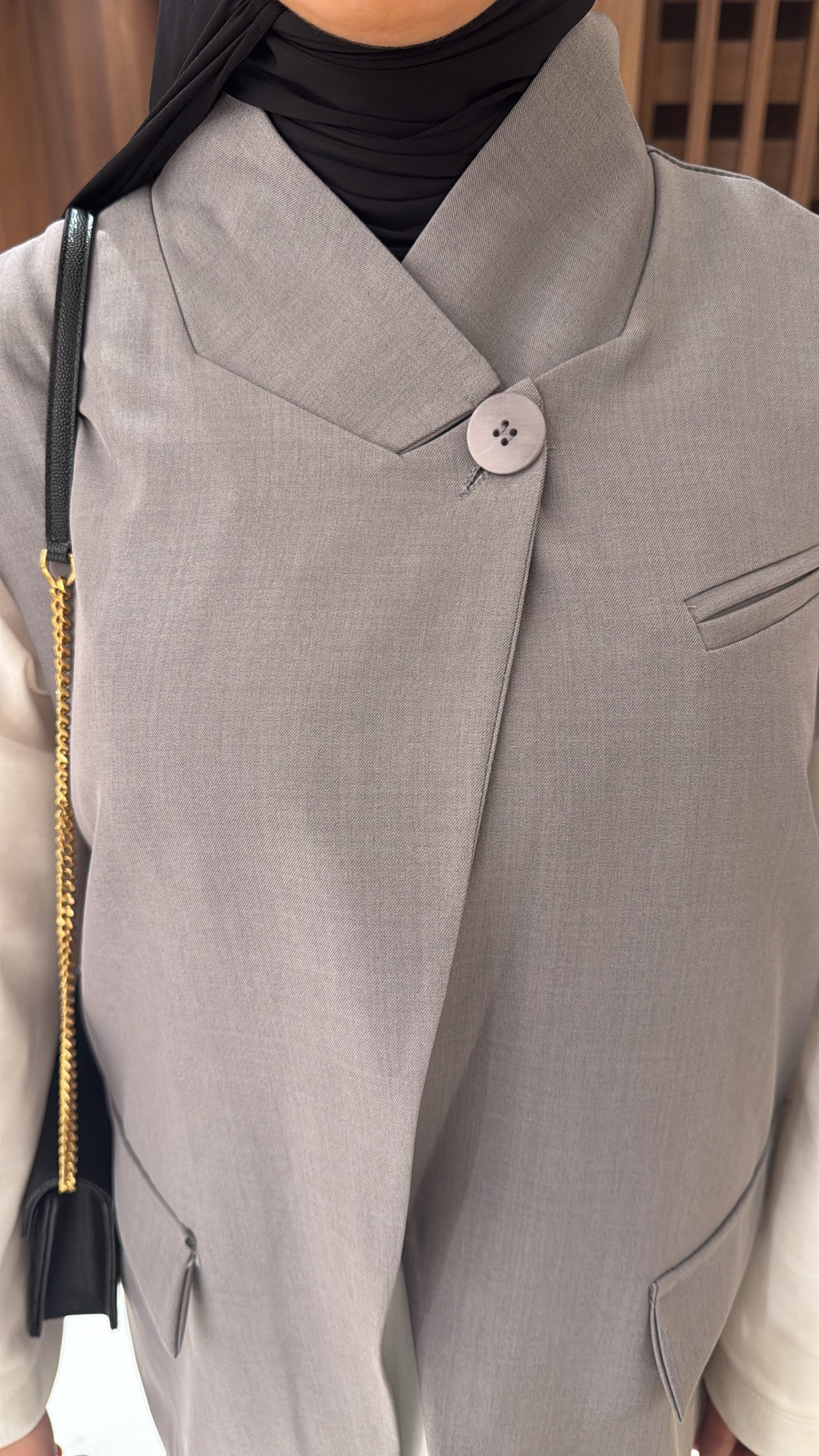 Blazer sans manche gris