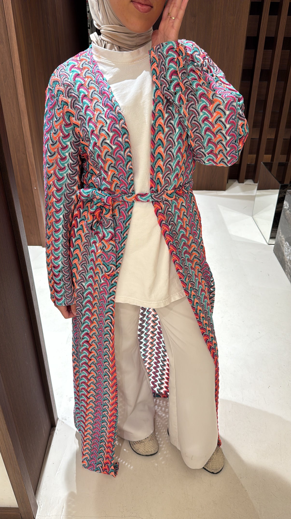 Kimono tricot tricolore