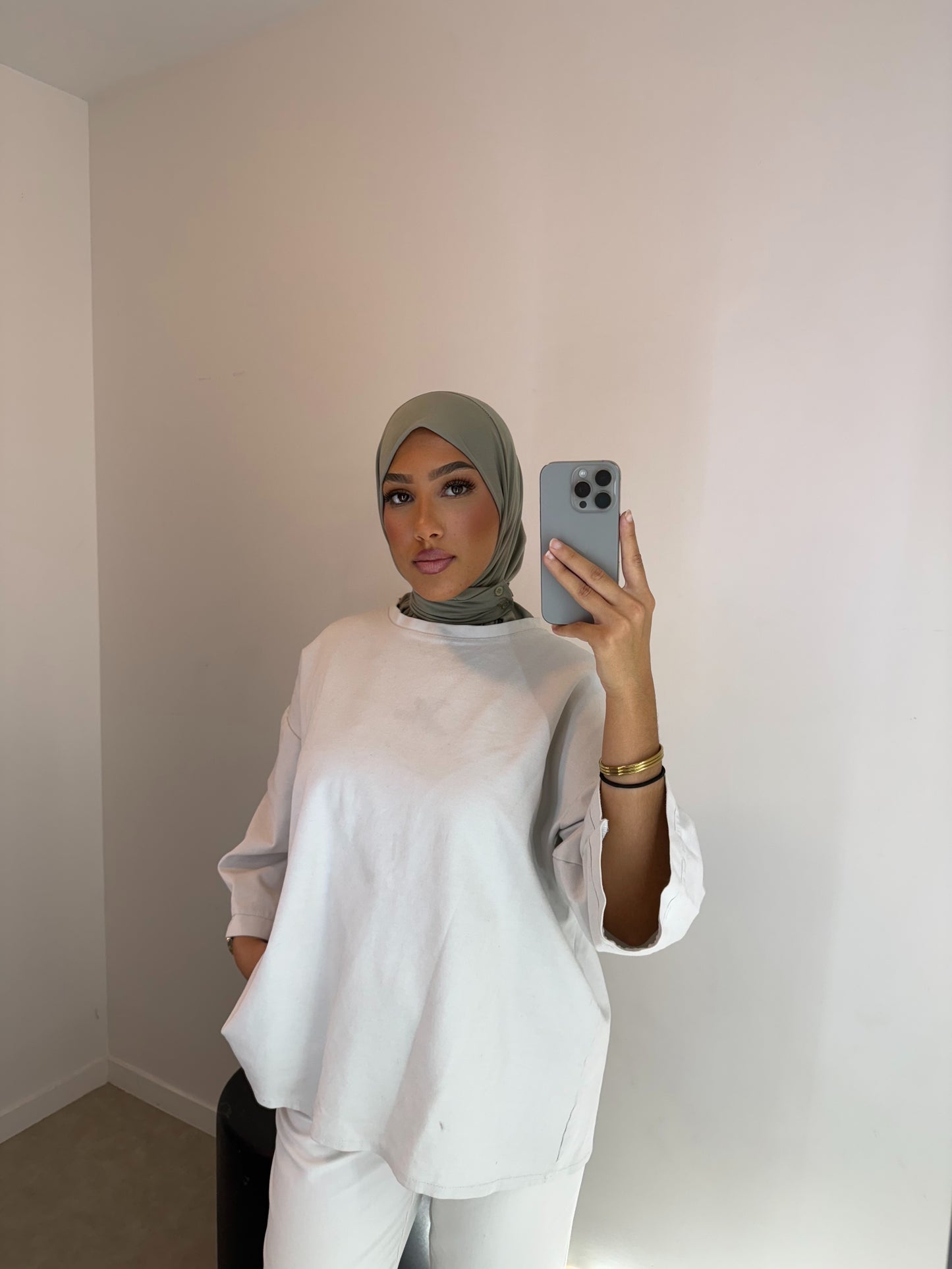 Hijab cagoule vert d’eau