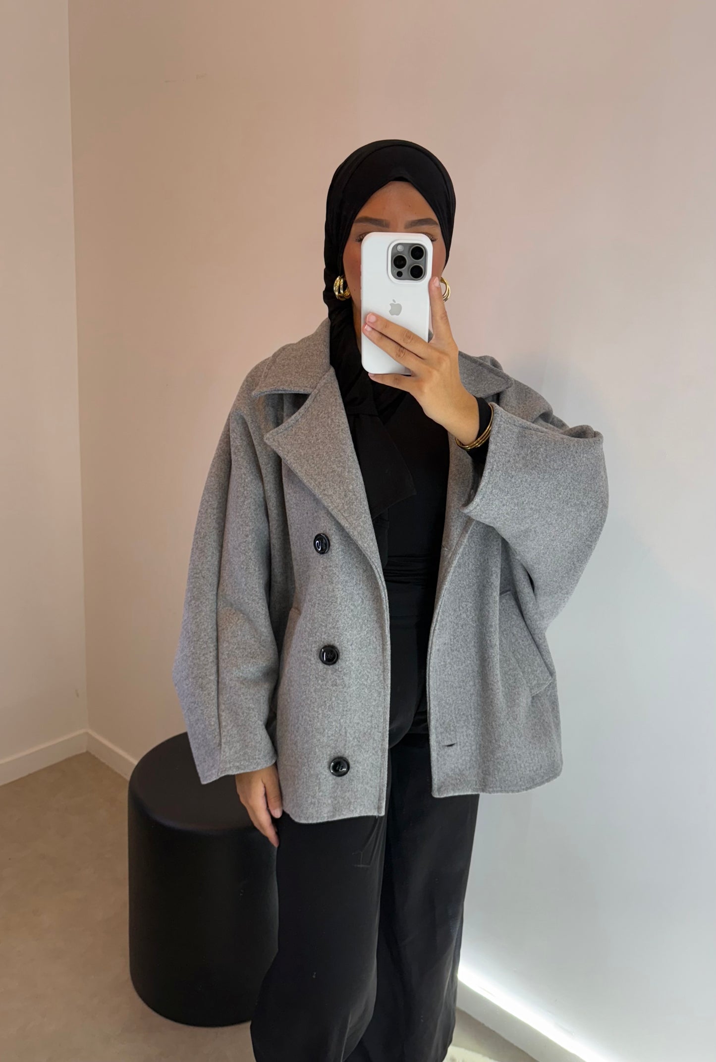 Manteau court gris