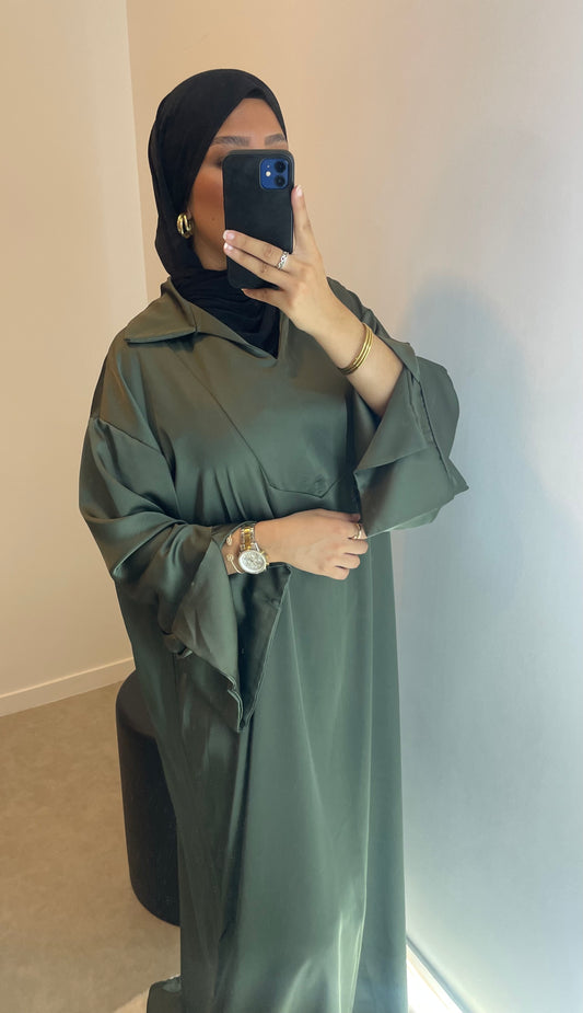 Abaya VERTE satinée