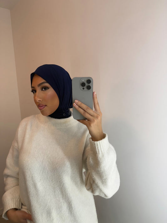 Hijab cagoule bleu marine