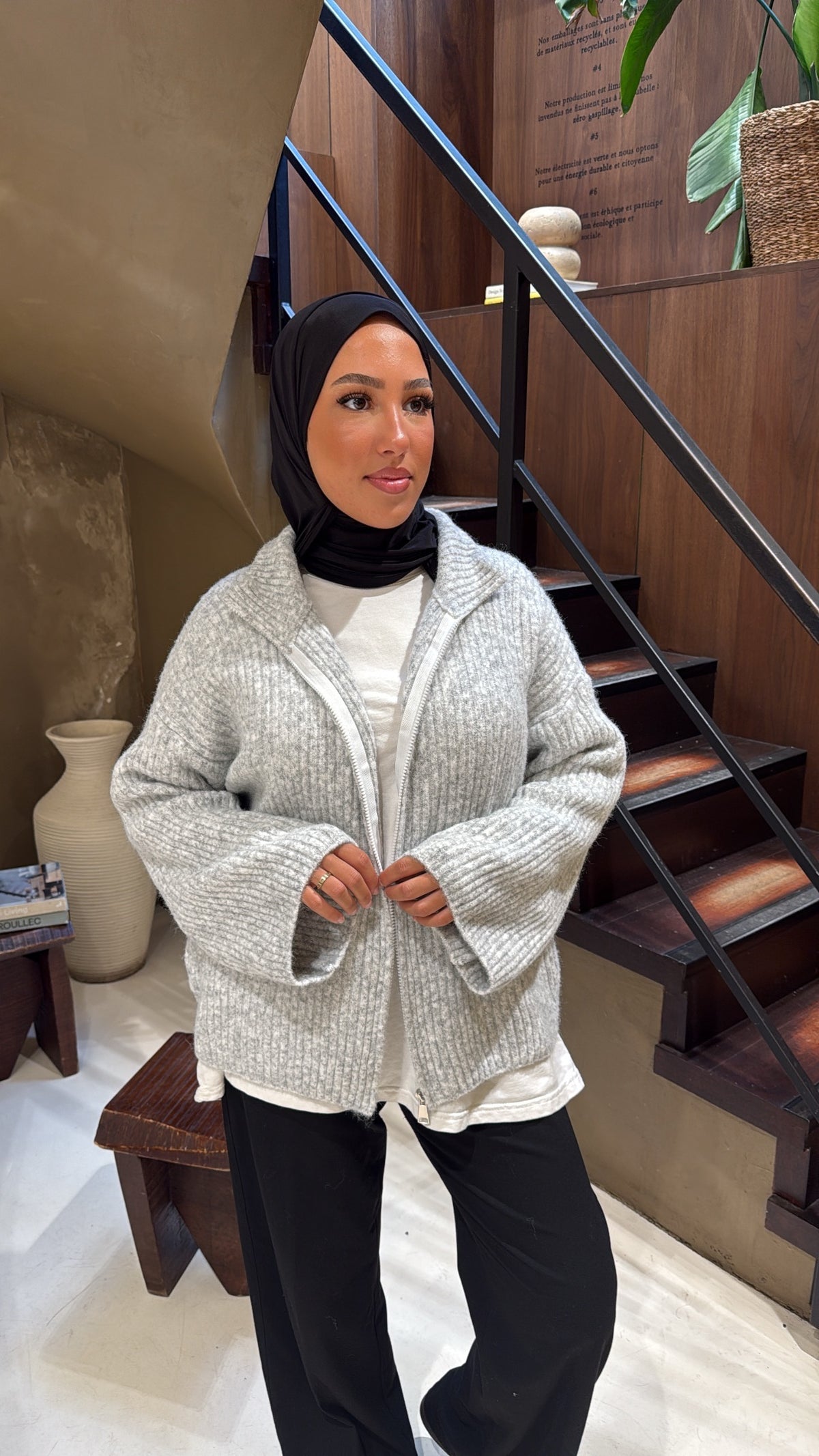 Gilet gris en laine