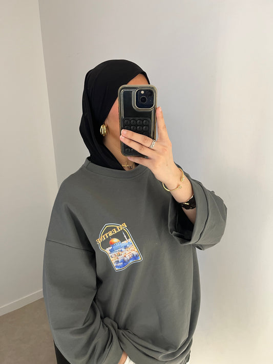 Tee shirt oversize kaki PALESTINE