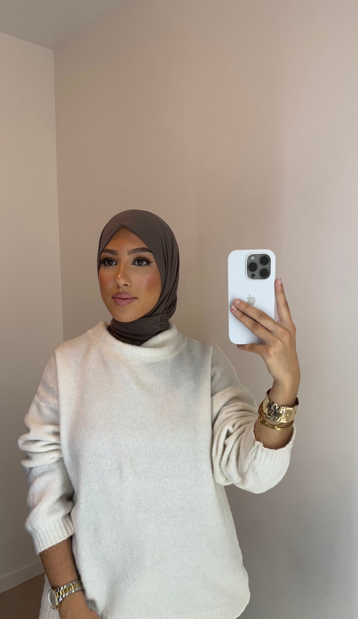 Hijab cagoule taupe foncé