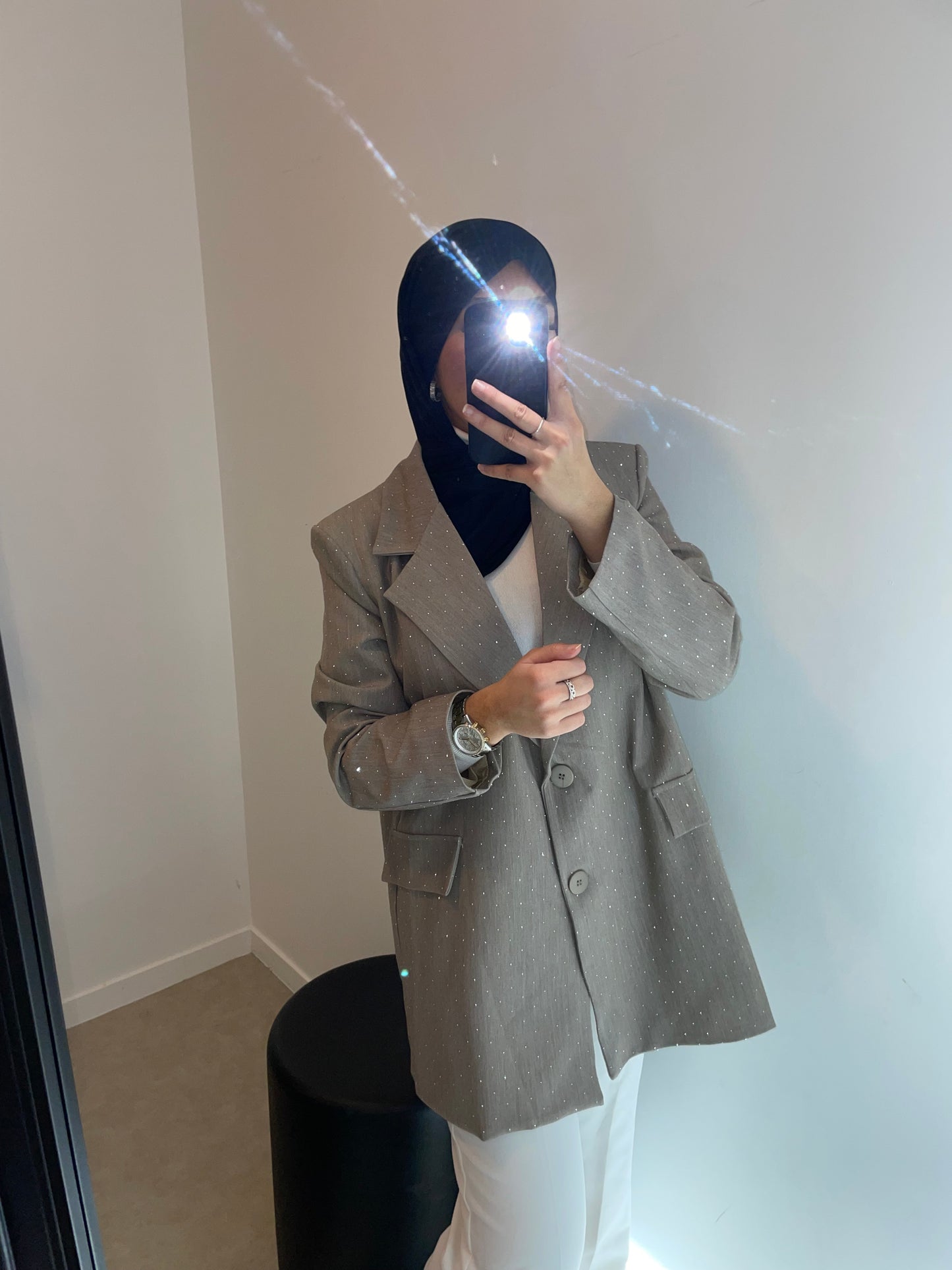 Blazer strass nude