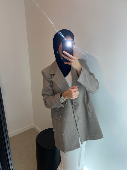Blazer strass nude