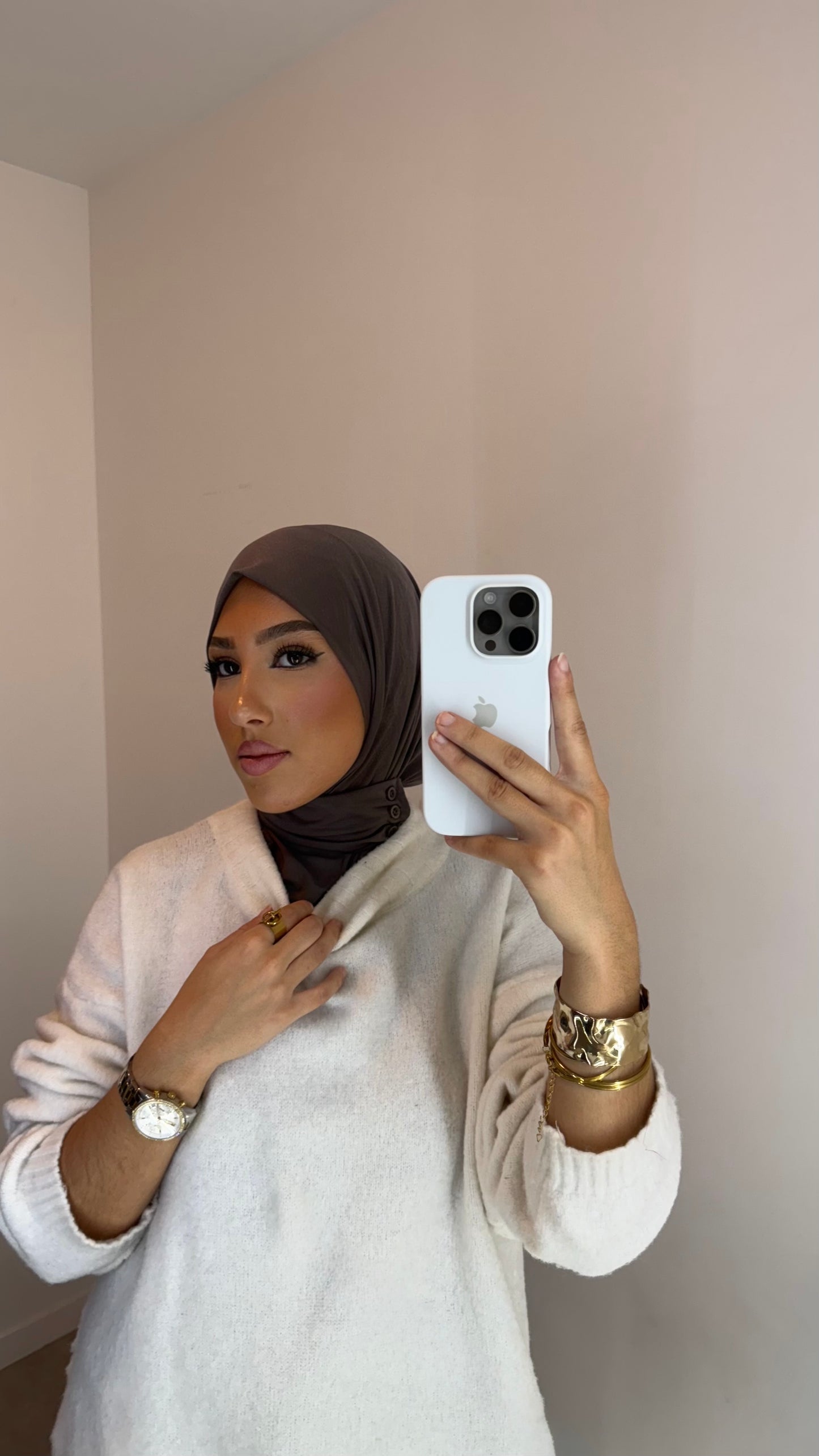 Hijab cagoule taupe foncé