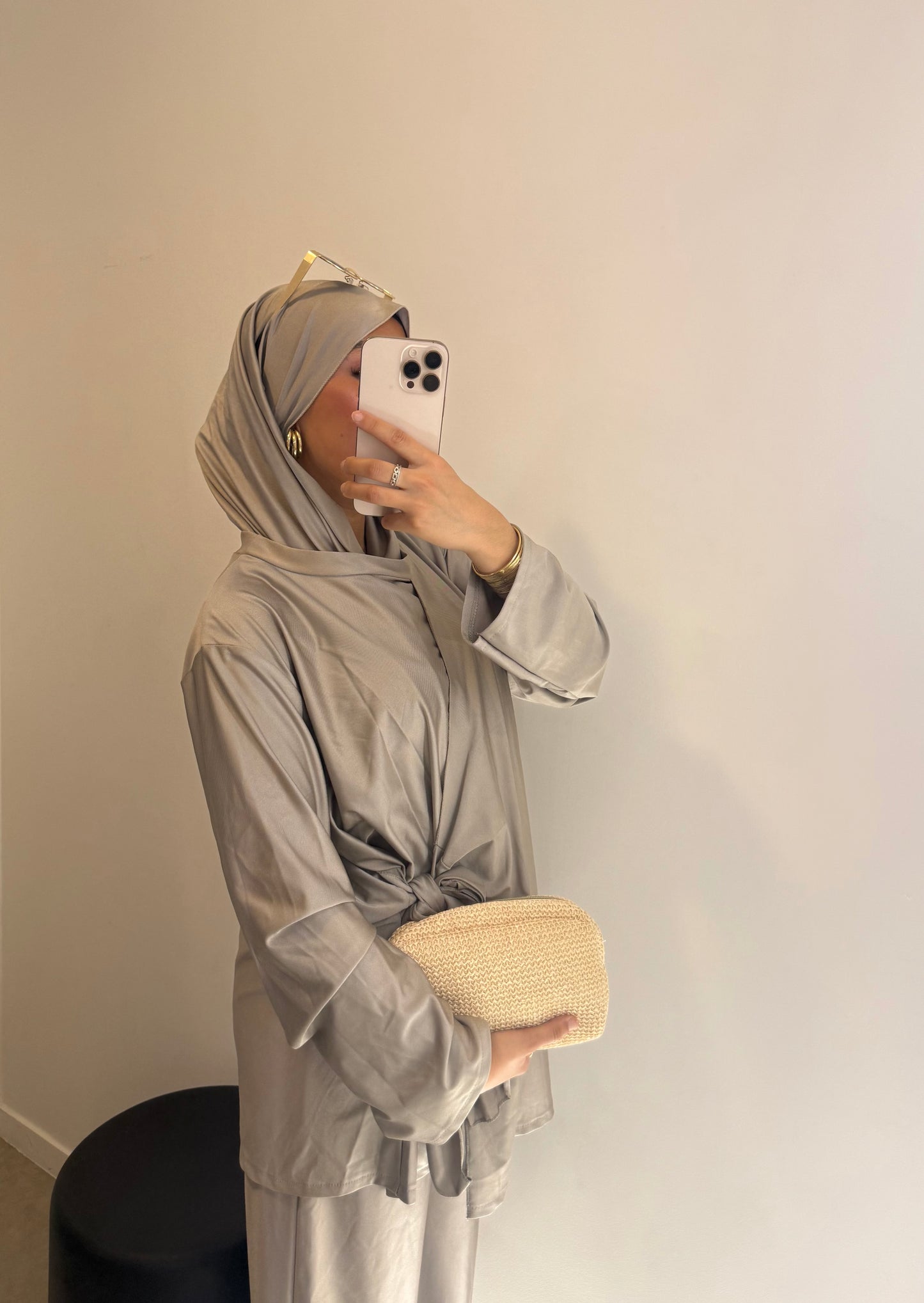 Burkini gris avec noeud VOILE INCLUS
