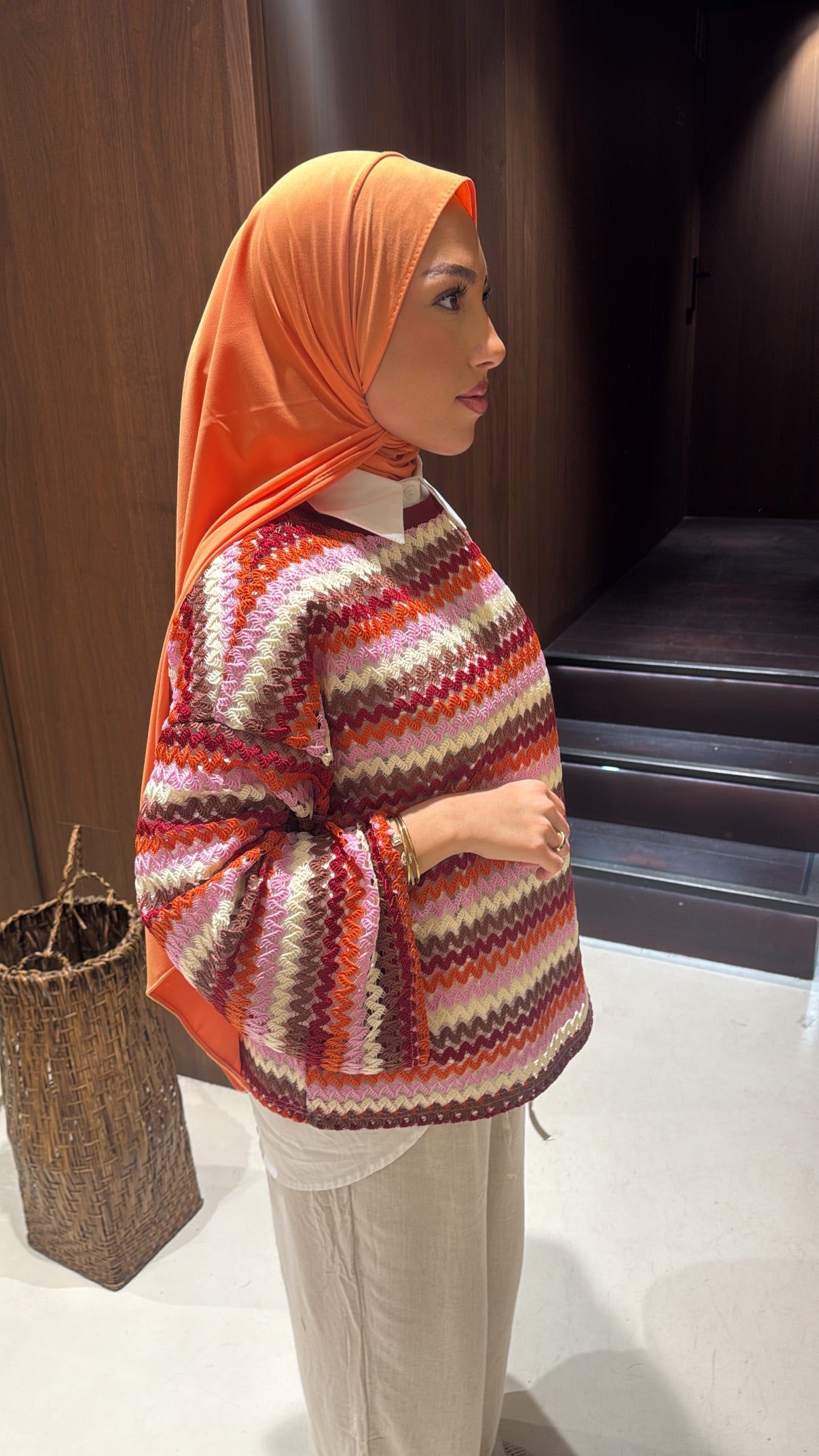 Haut tricot tricolore