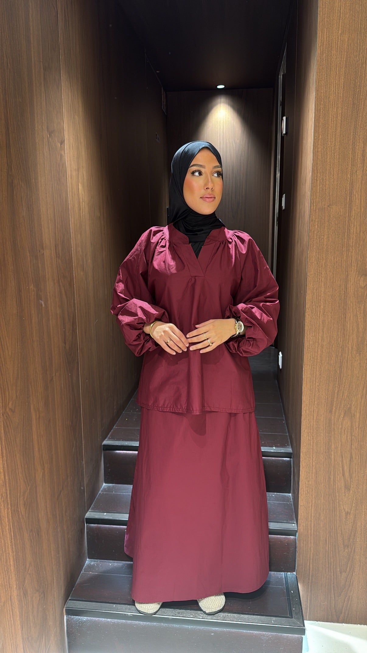 Ensemble jupe bordeaux