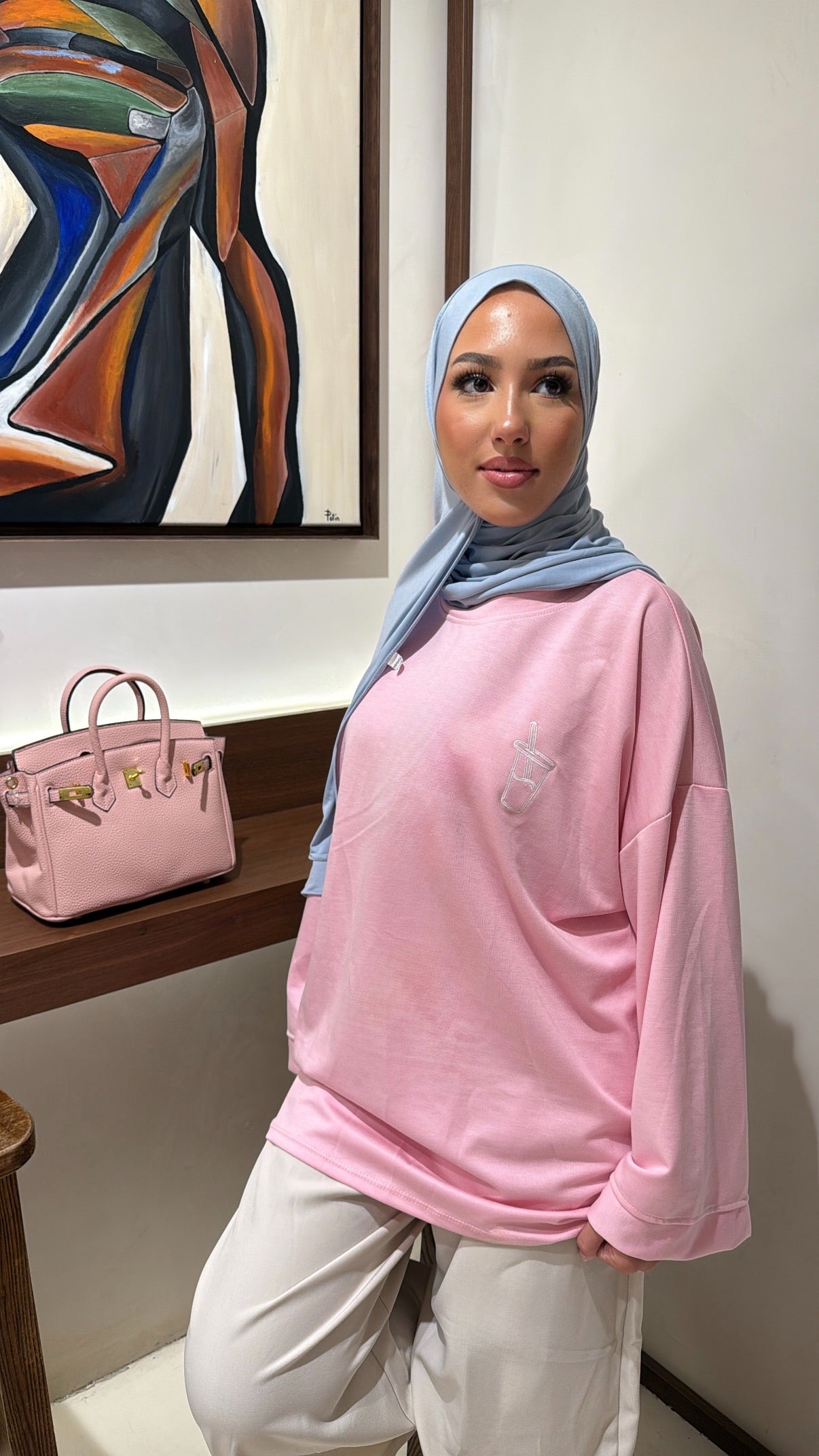 Tee shirt matcha rose