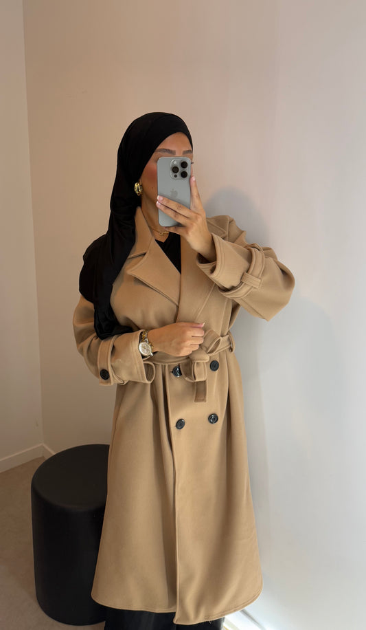 Manteau trench camel