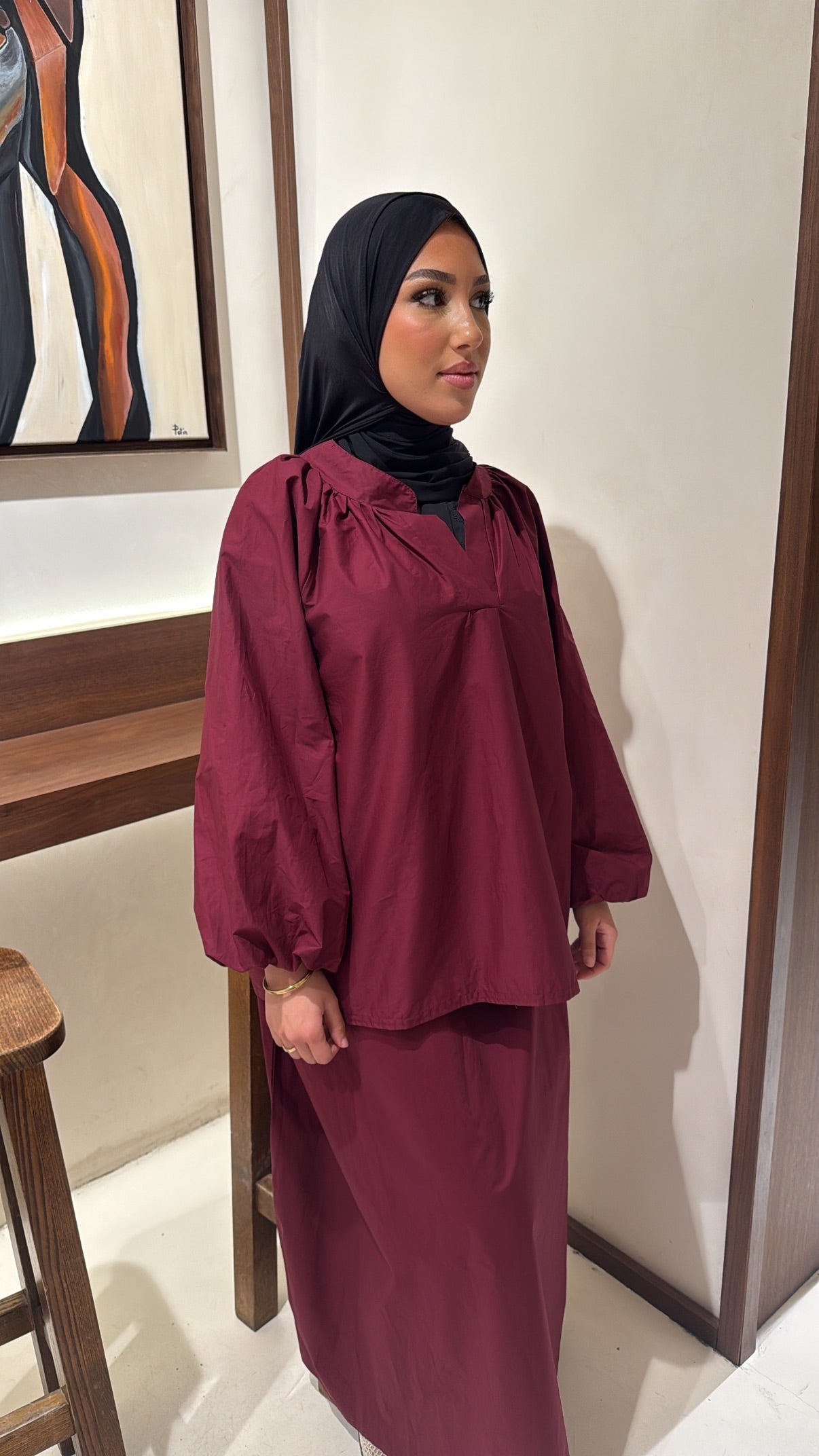 Ensemble jupe bordeaux