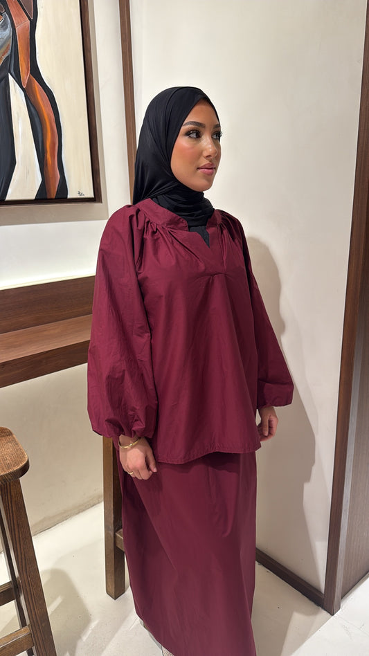Ensemble jupe bordeaux