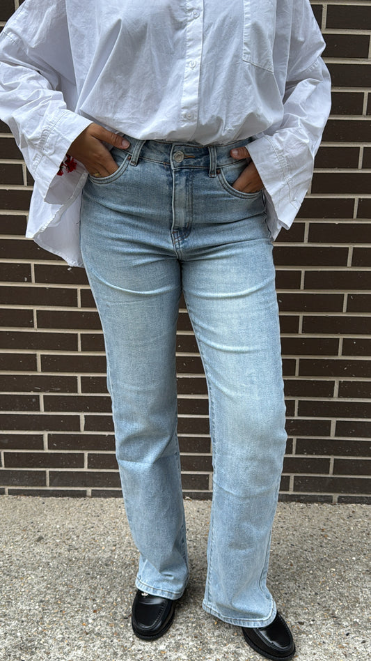 Jeans wide leg bleu clair