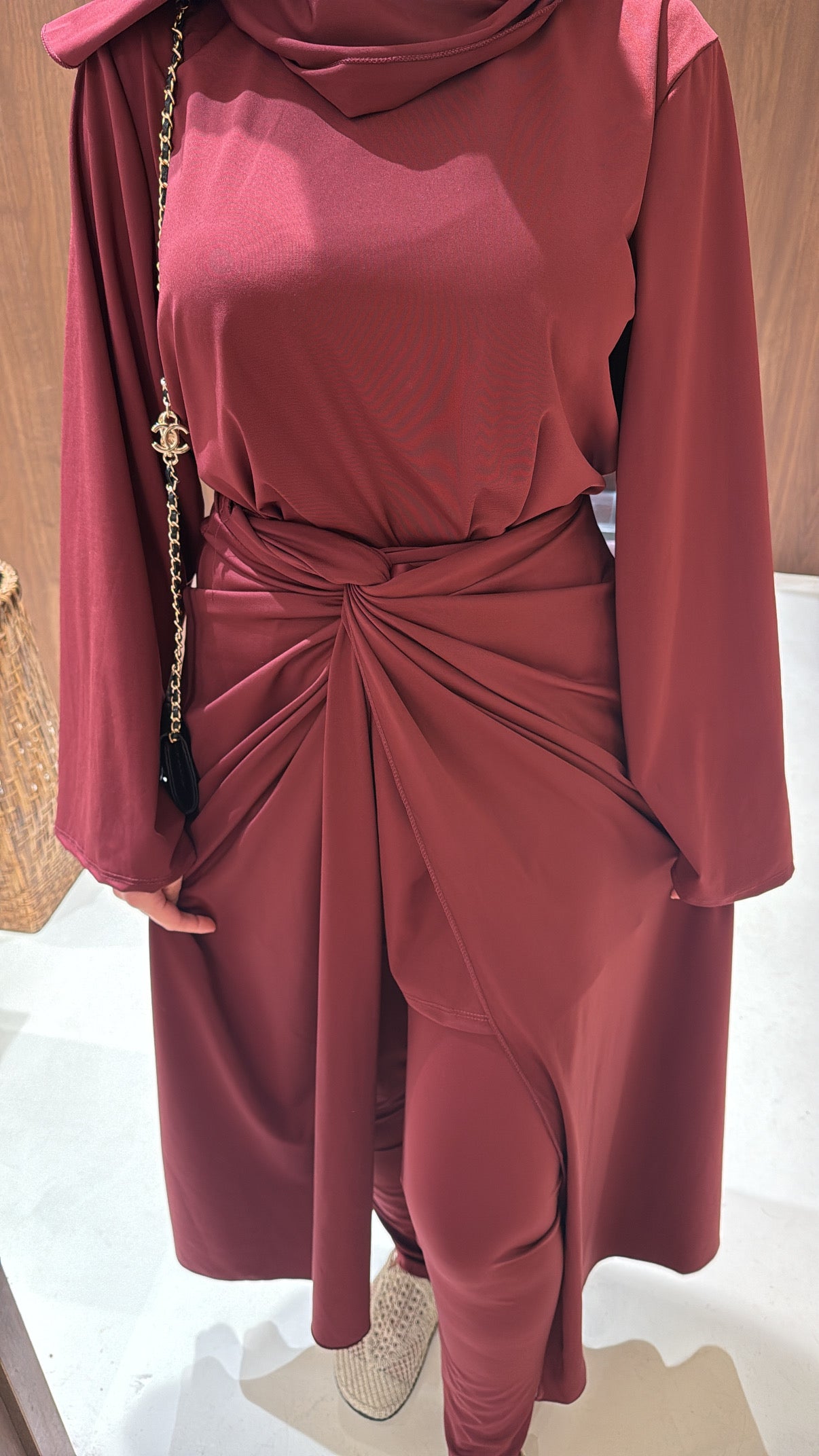 Burkini 4 pièces bordeaux
