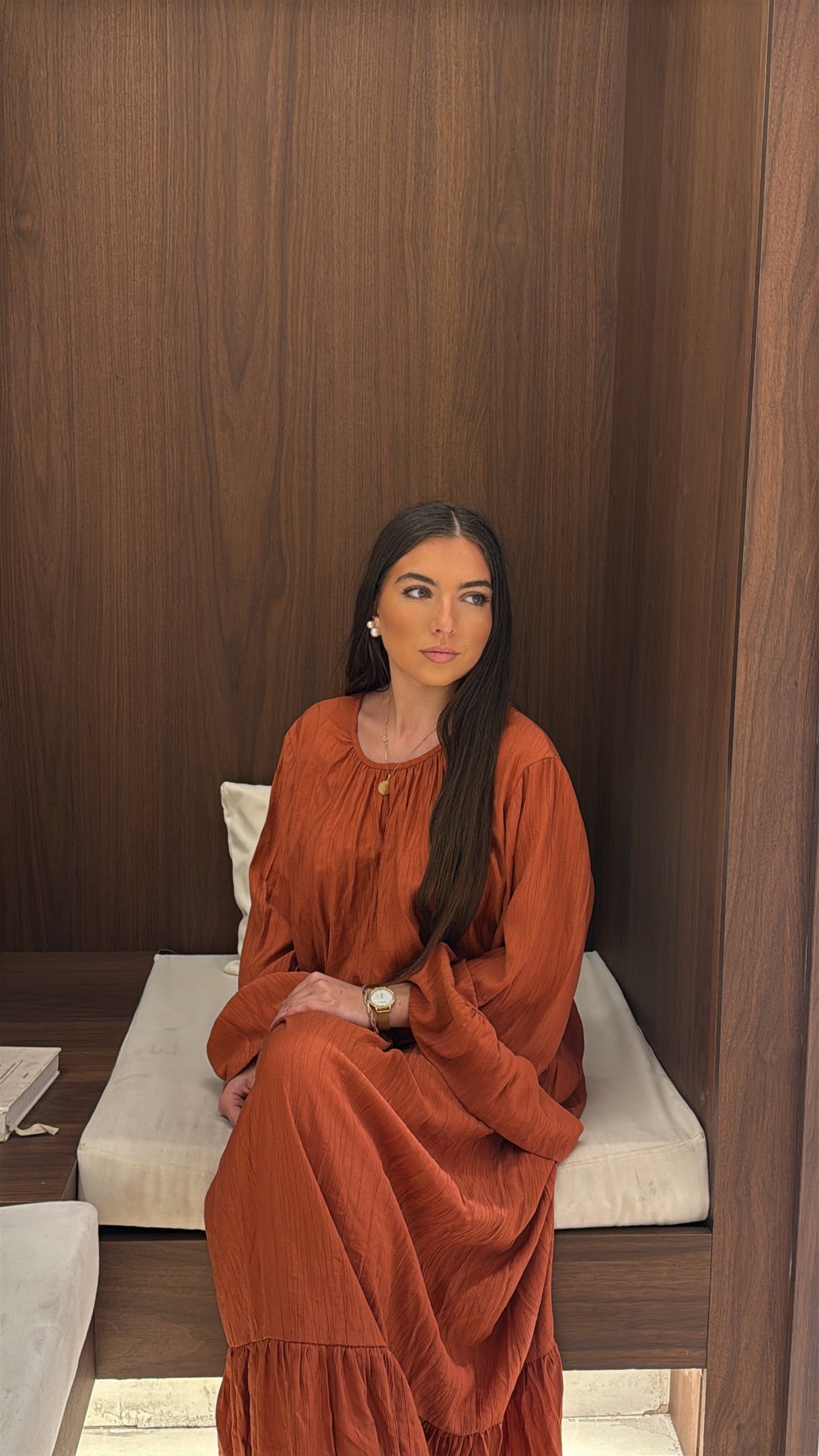 Robe longue terracotta