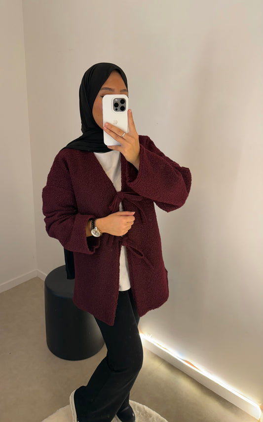 Pull à noeud bordeaux