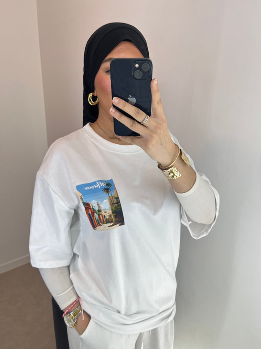 Tee shirt oversize blanc MAROC