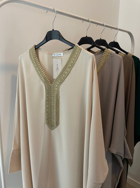 Robe jellaba beige
