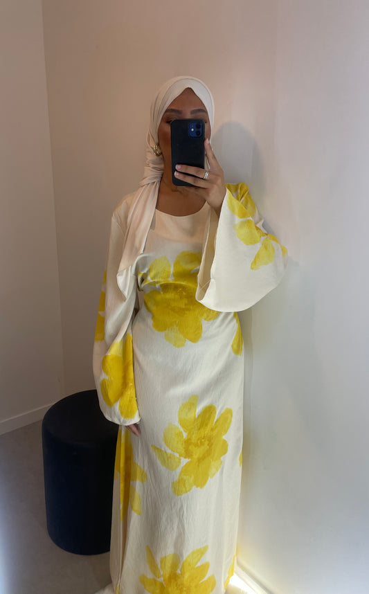 Robe fleurie JAUNE