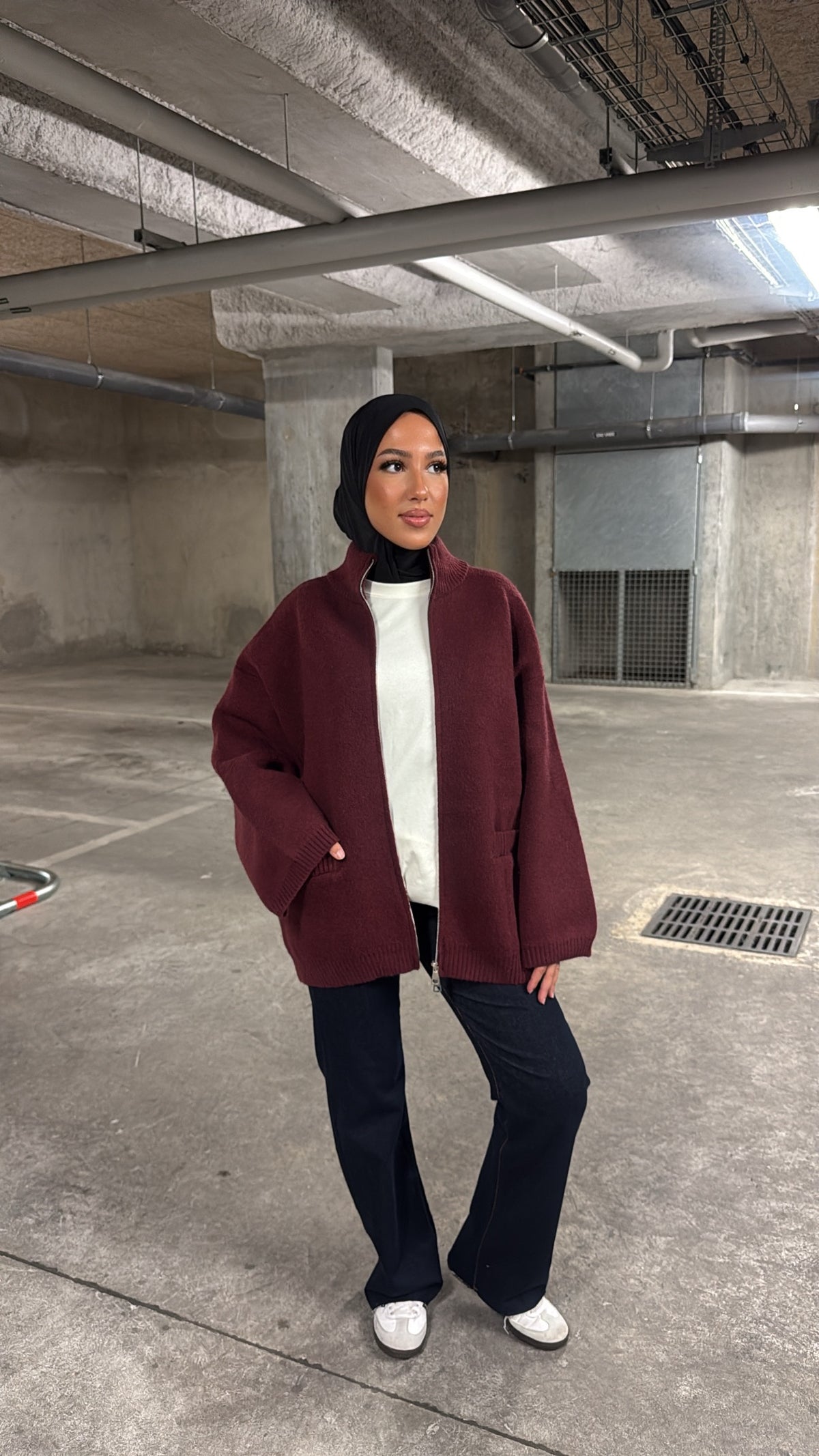 Gilet bordeaux en laine
