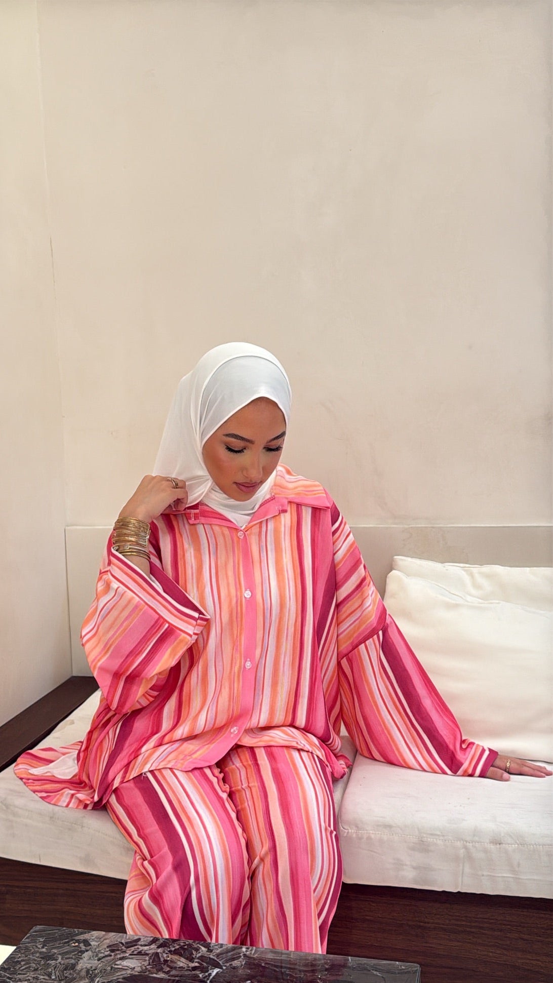 Ensemble chemise rose