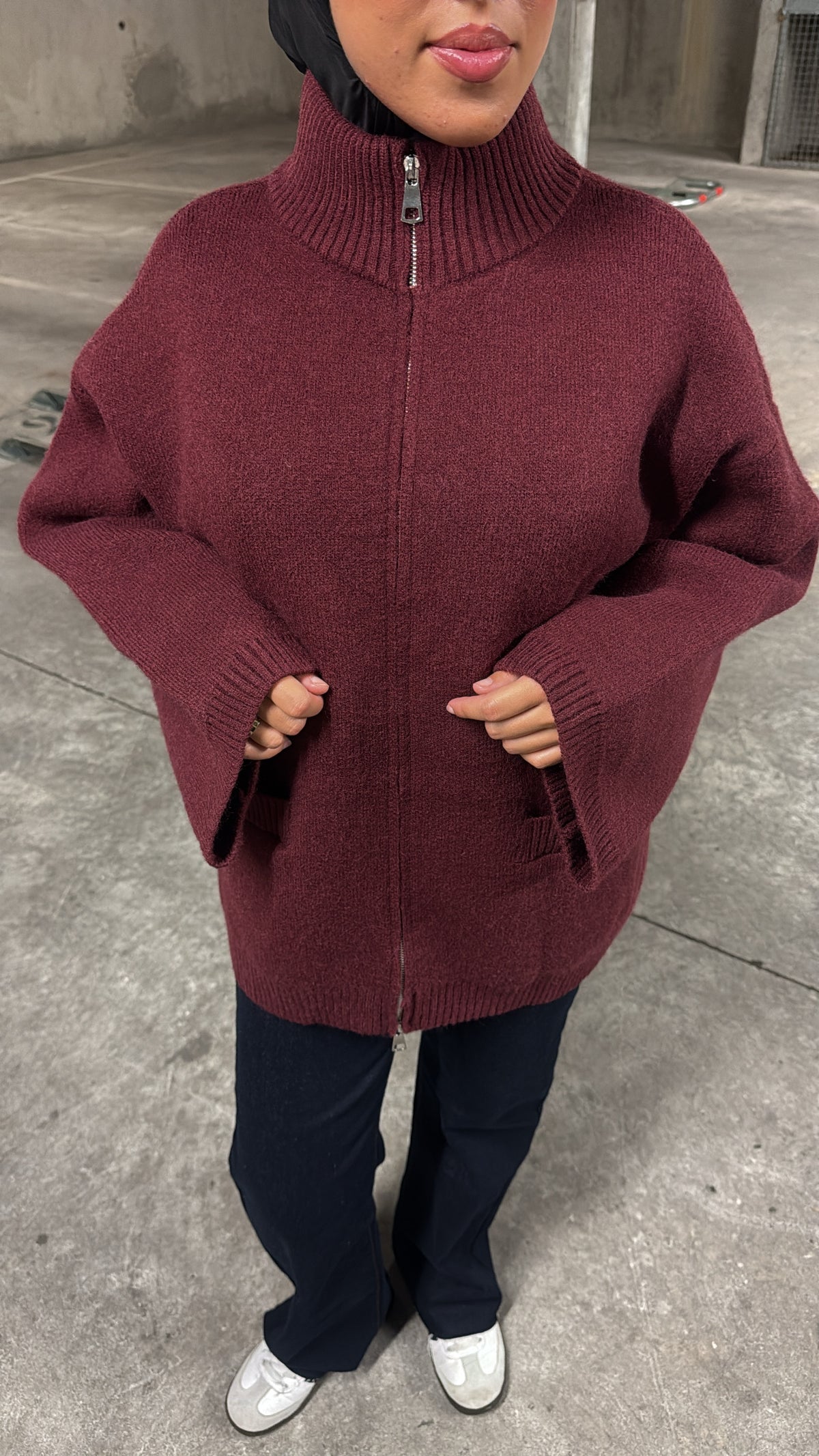 Gilet bordeaux en laine