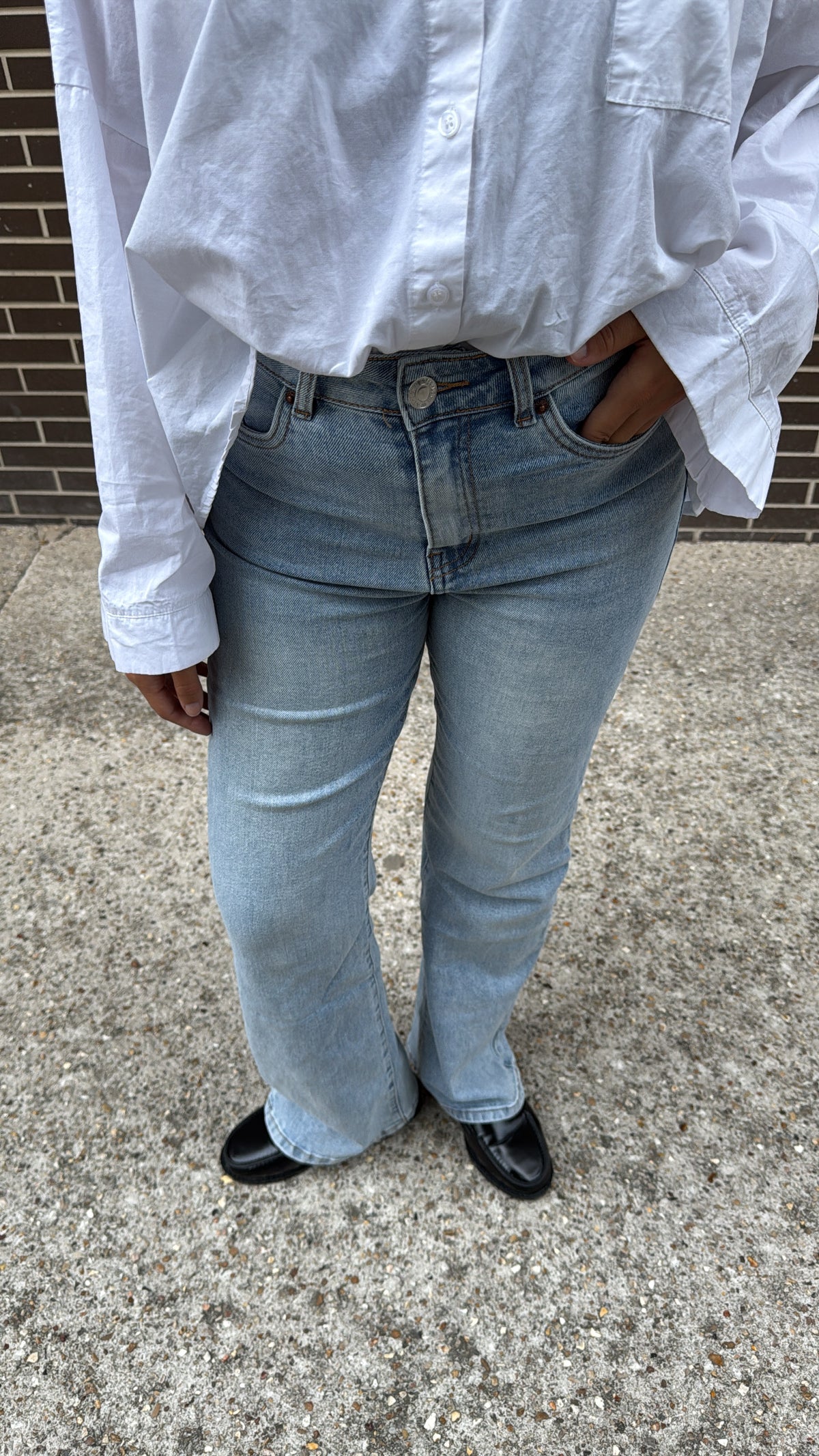 Jeans wide leg bleu clair