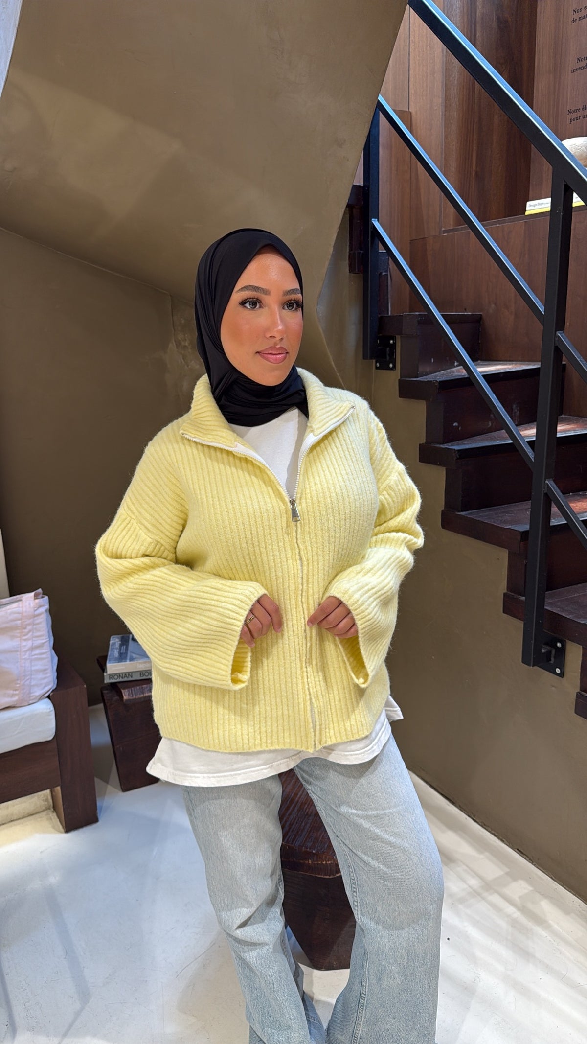 Gilet jaune en laine