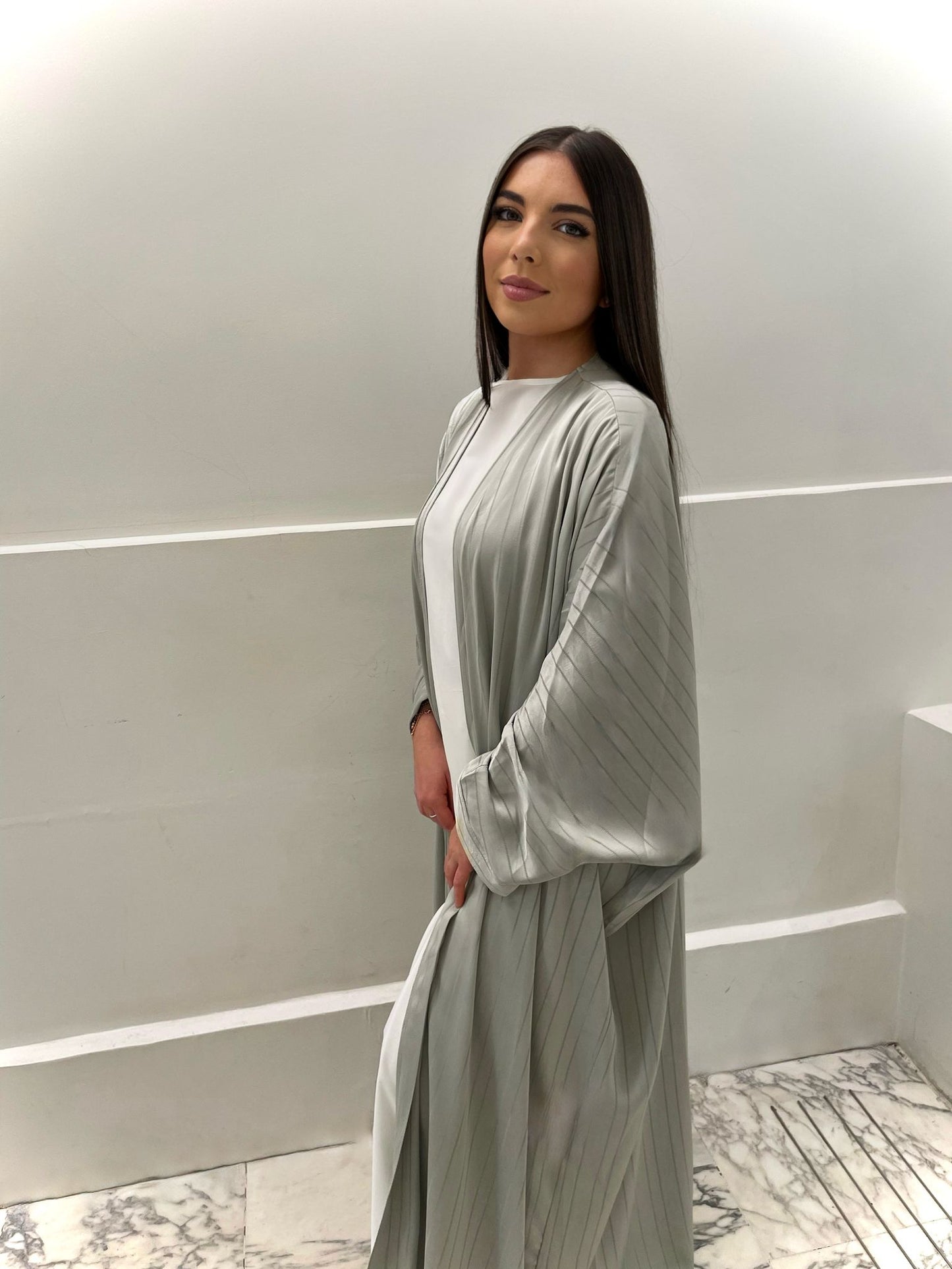 Kimono satinée vert d’eau