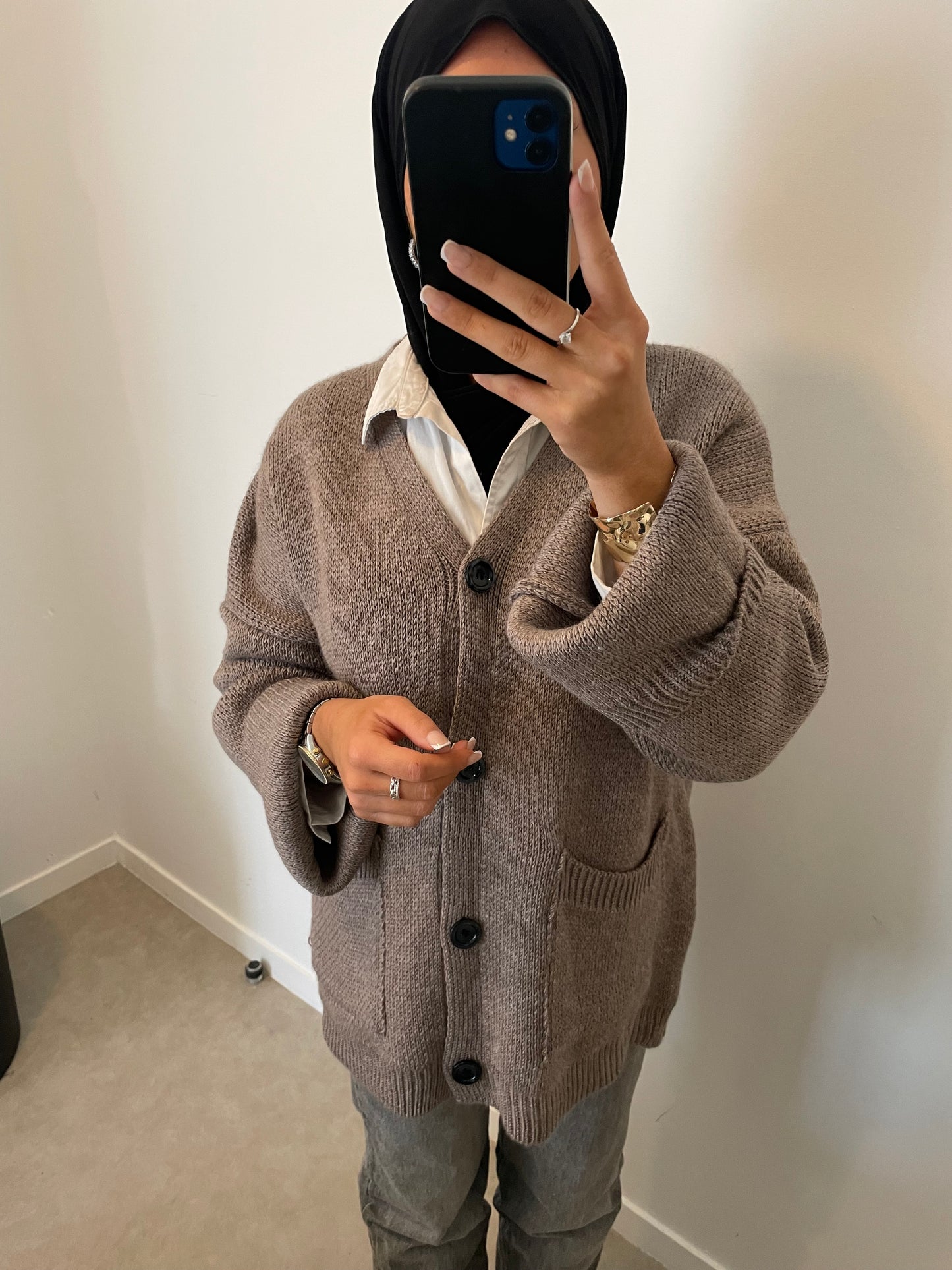 Cardigan gilet taupe