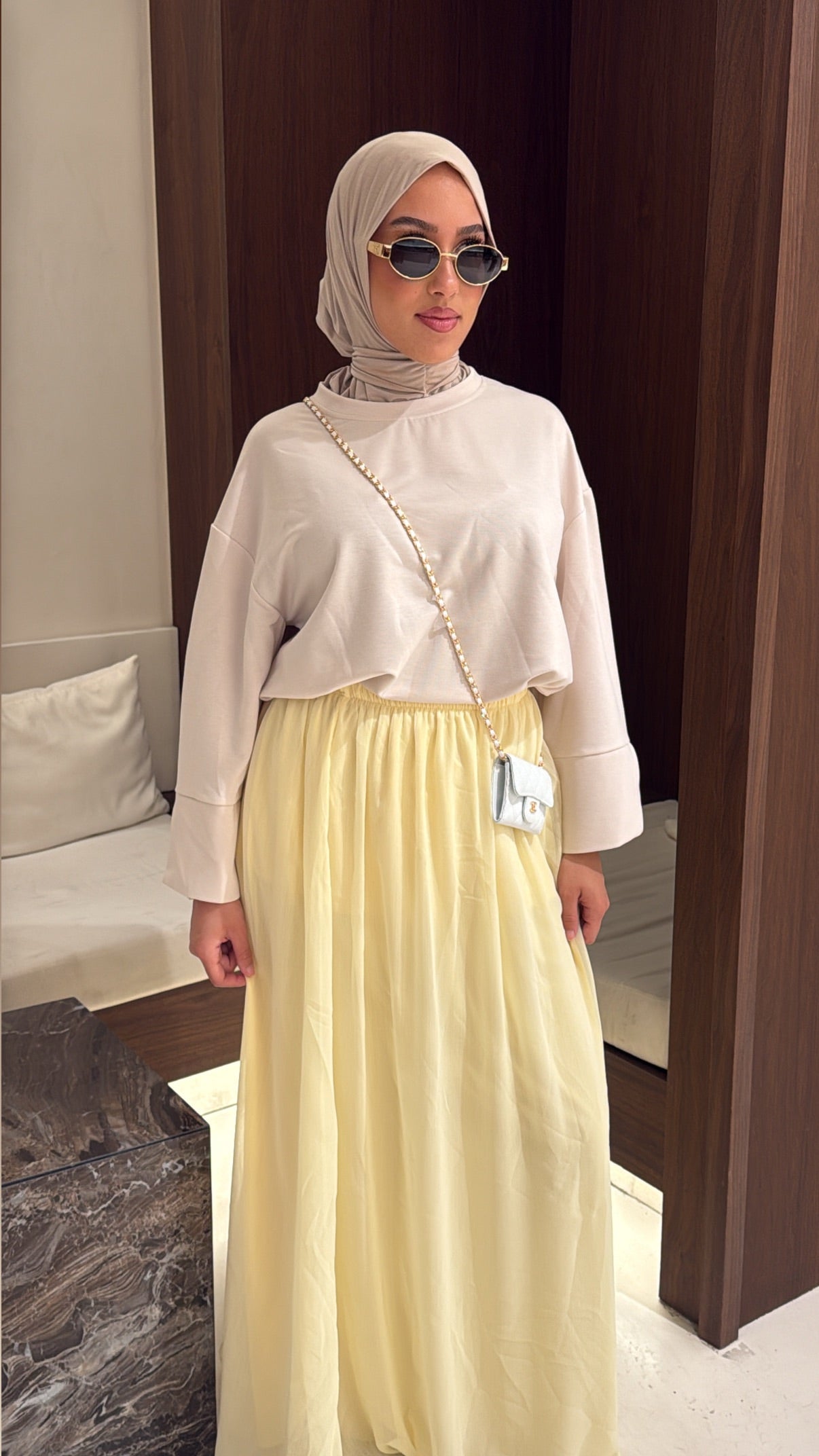Jupe doublée jaune