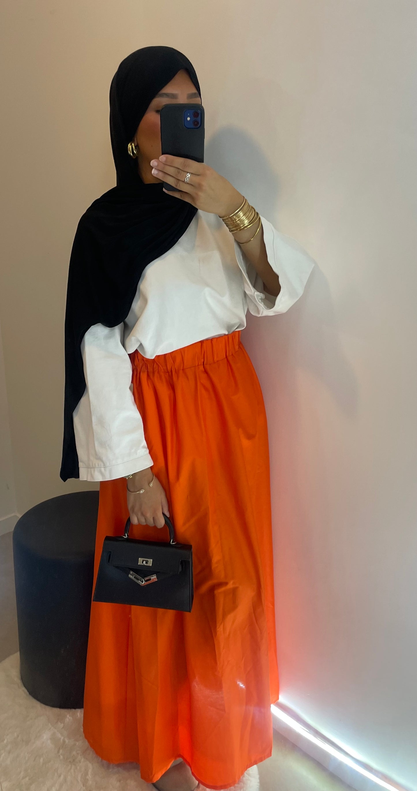 Jupe ORANGE avec poche
