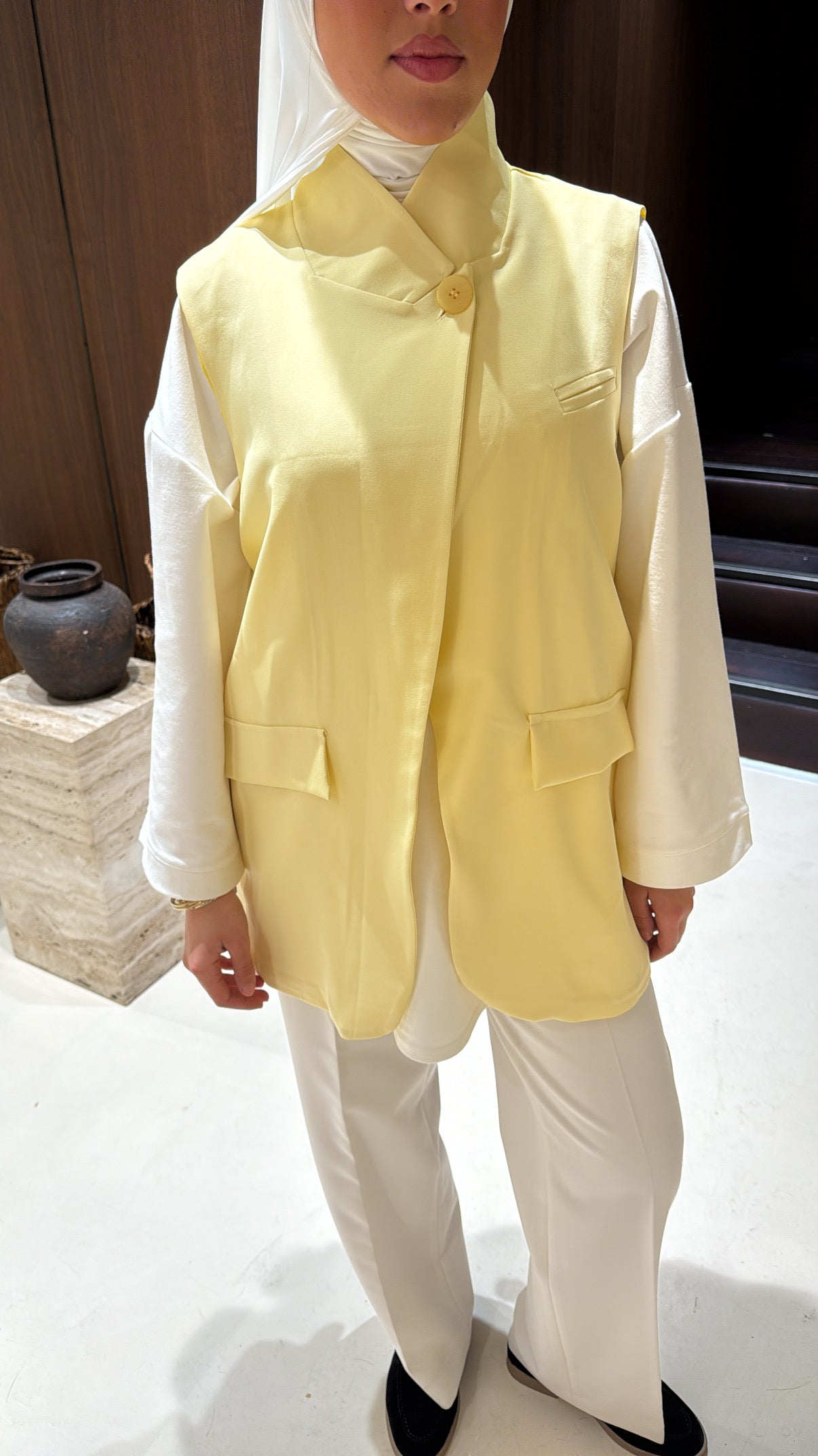 Blazer sans manche jaune