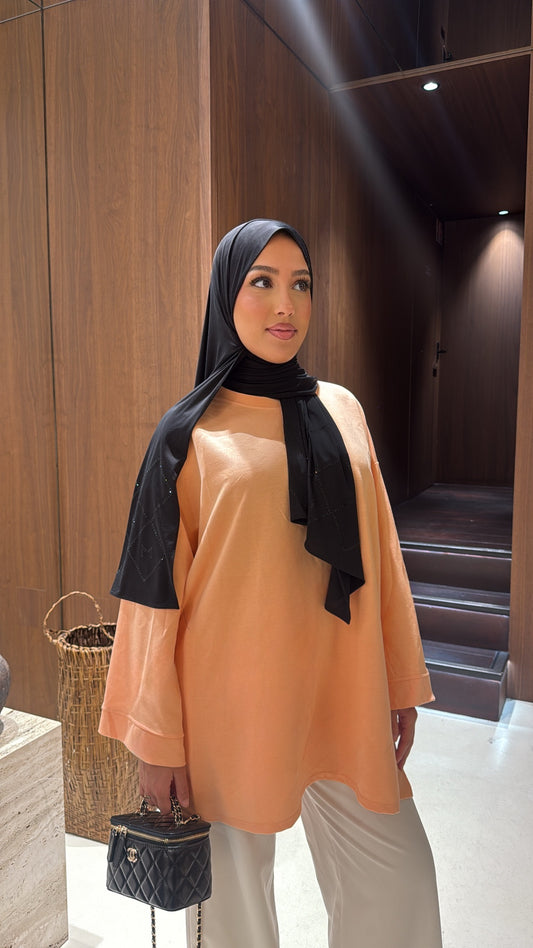 Tee shirt oversize saumon