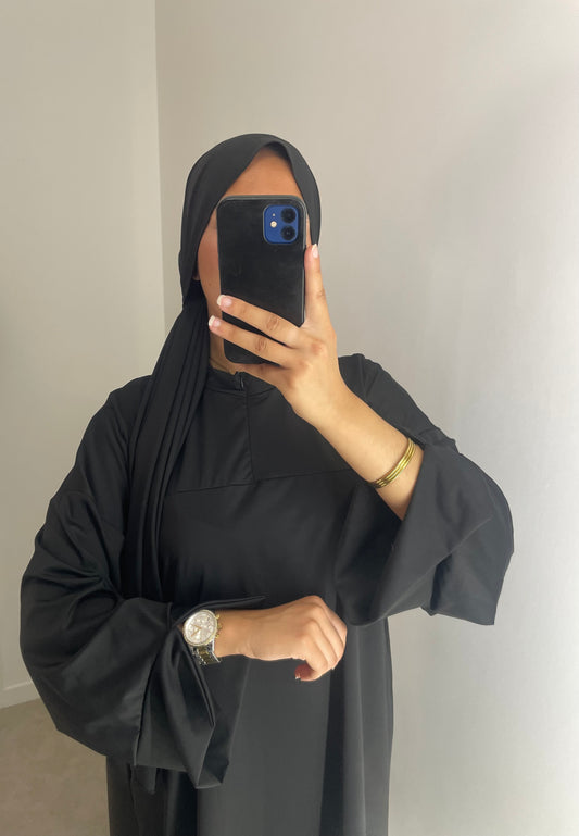 Burkini long noir avec zip VOILE INCLUS