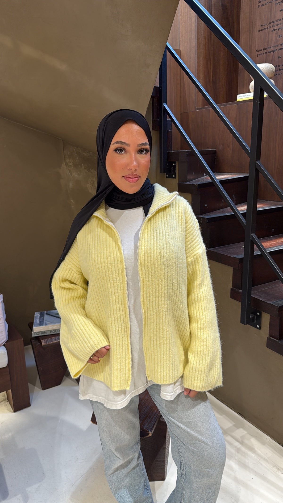 Gilet jaune en laine