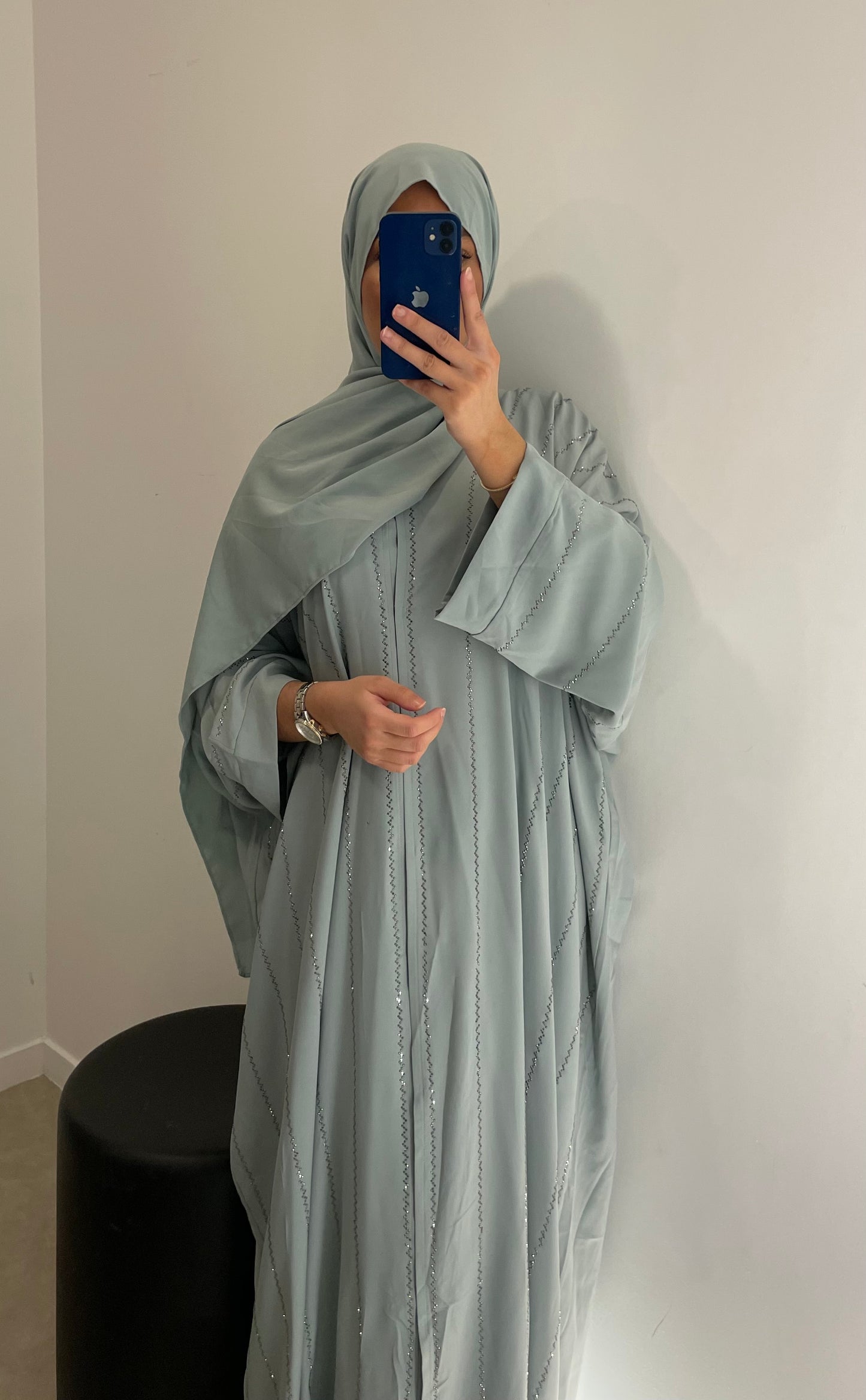 Abaya + voile turquoise