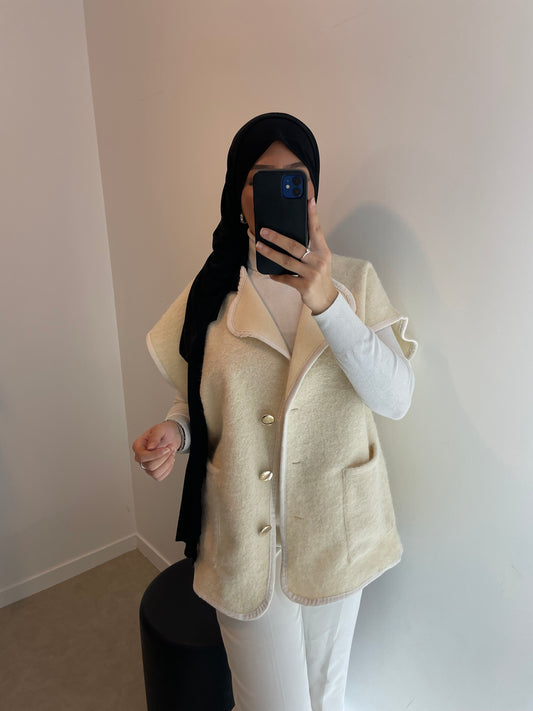 Gilet sans manche beige